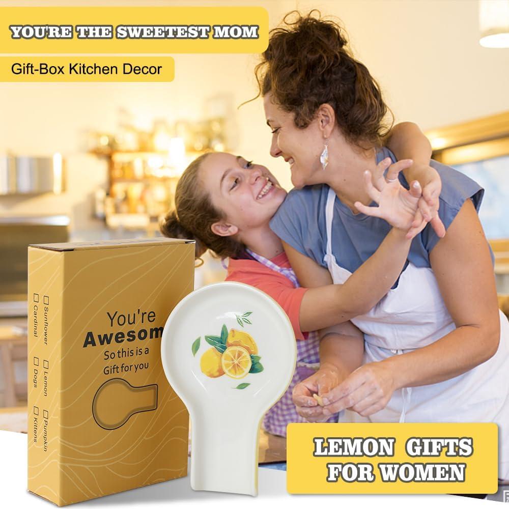 Soporte para Cucharas de Cerámica Limón HAPPY KIT 16.5x10.2cm