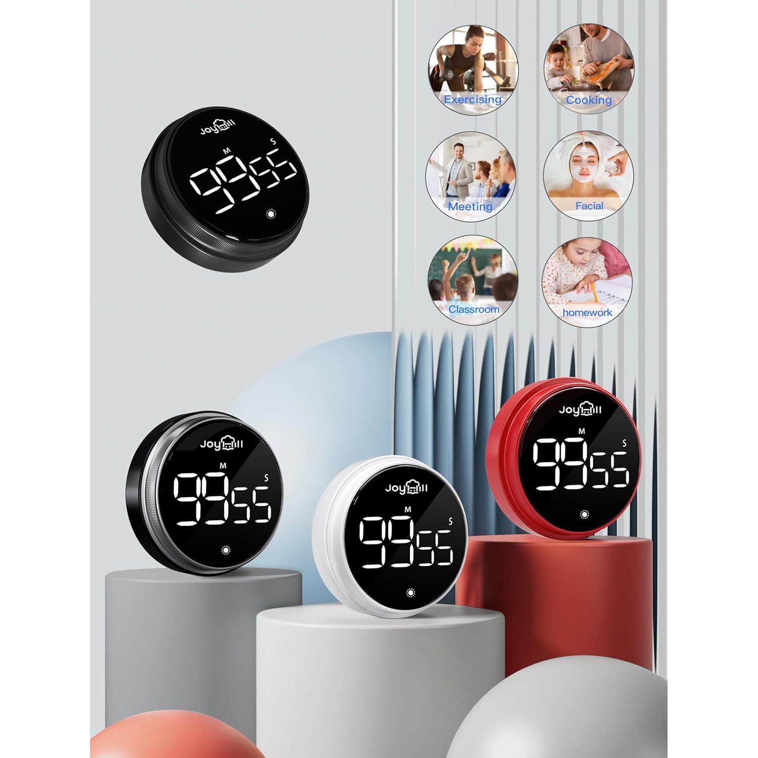 Temporizador Digital de Cocina JOYHILL Pantalla LED 3 Niveles Volumen