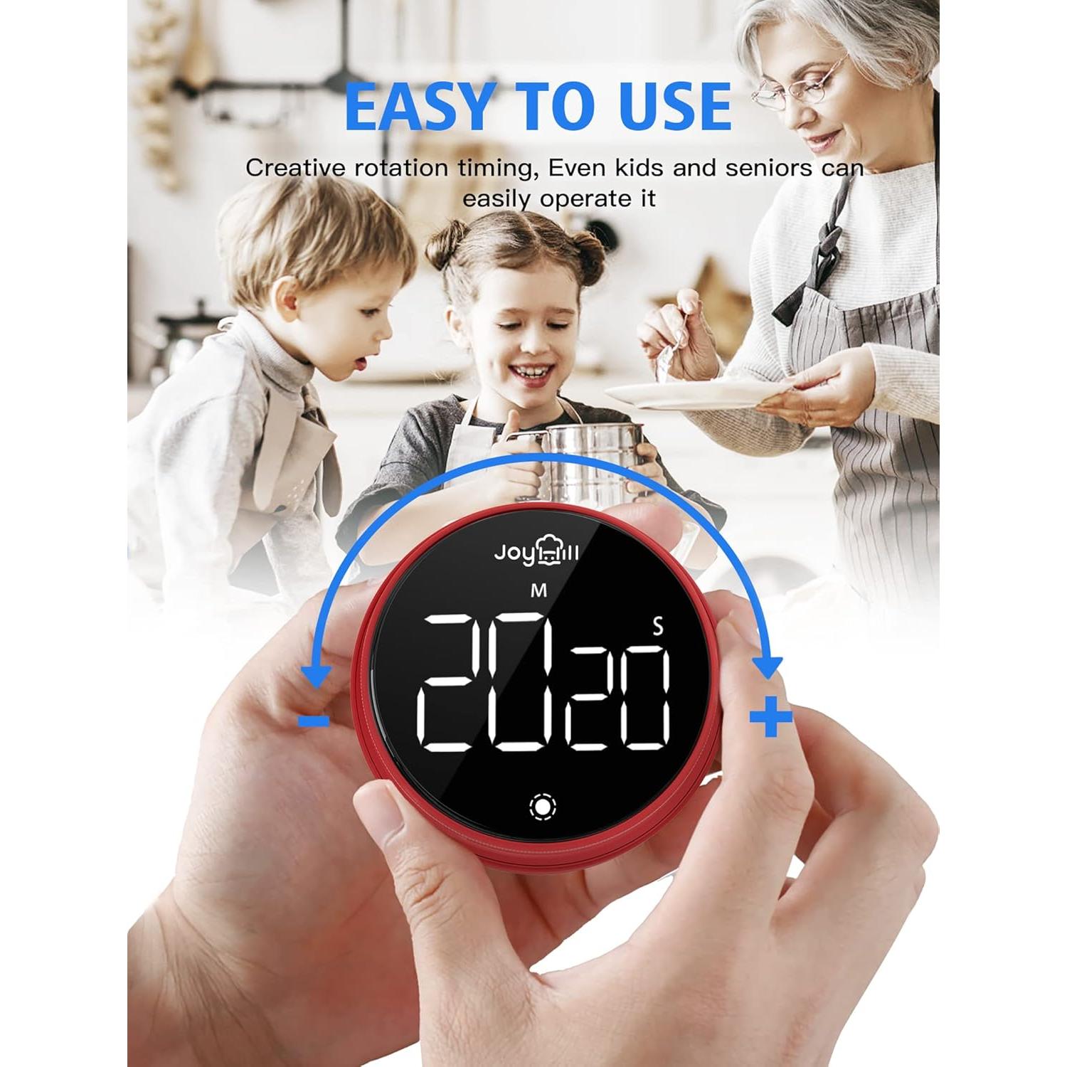 Temporizador Digital de Cocina JOYHILL Pantalla LED 3 Niveles Volumen