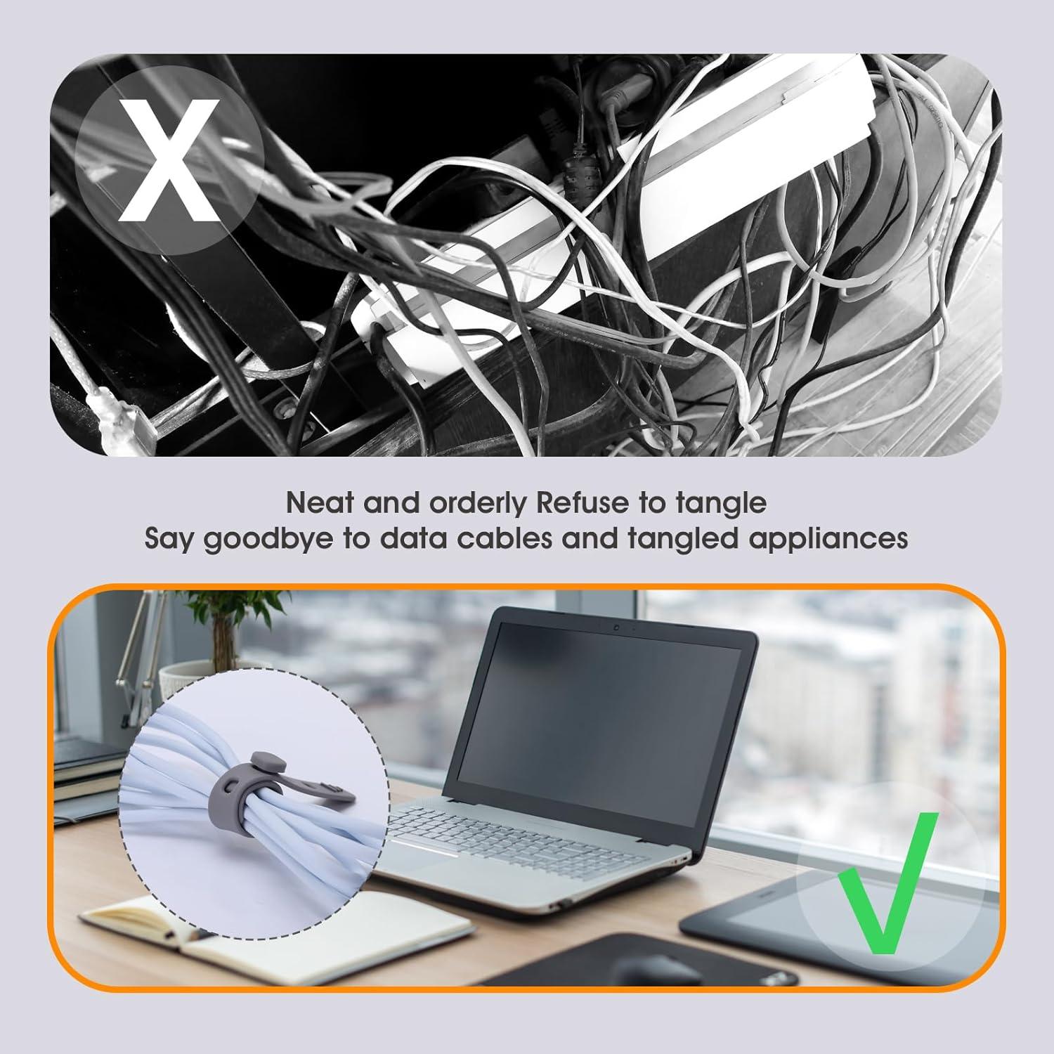 Bridas de Silicona AROIC 90 Pcs Reutilizables Ajustables