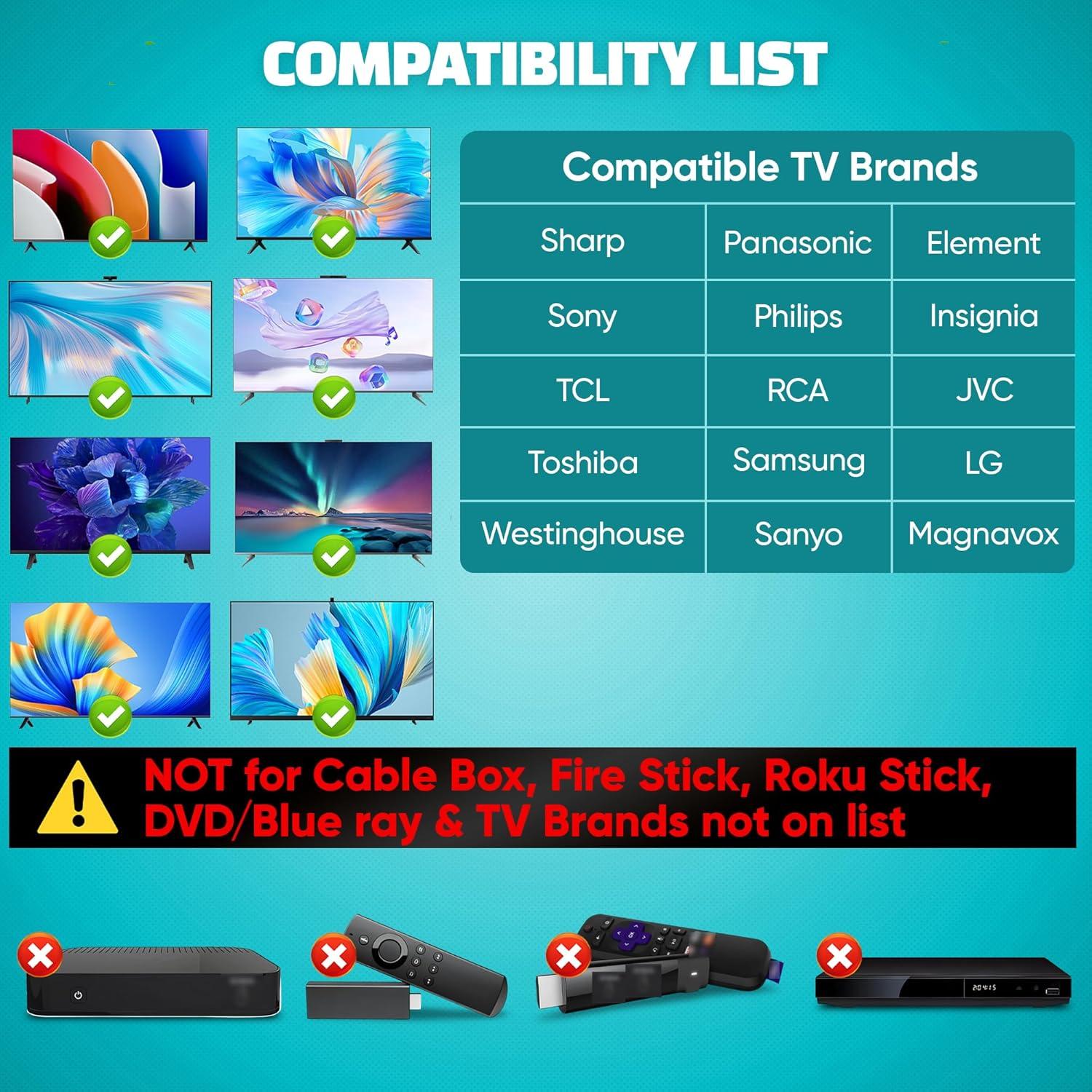 Control Remoto Universal TV Benoo EZCPTVB Botón Grande Negro