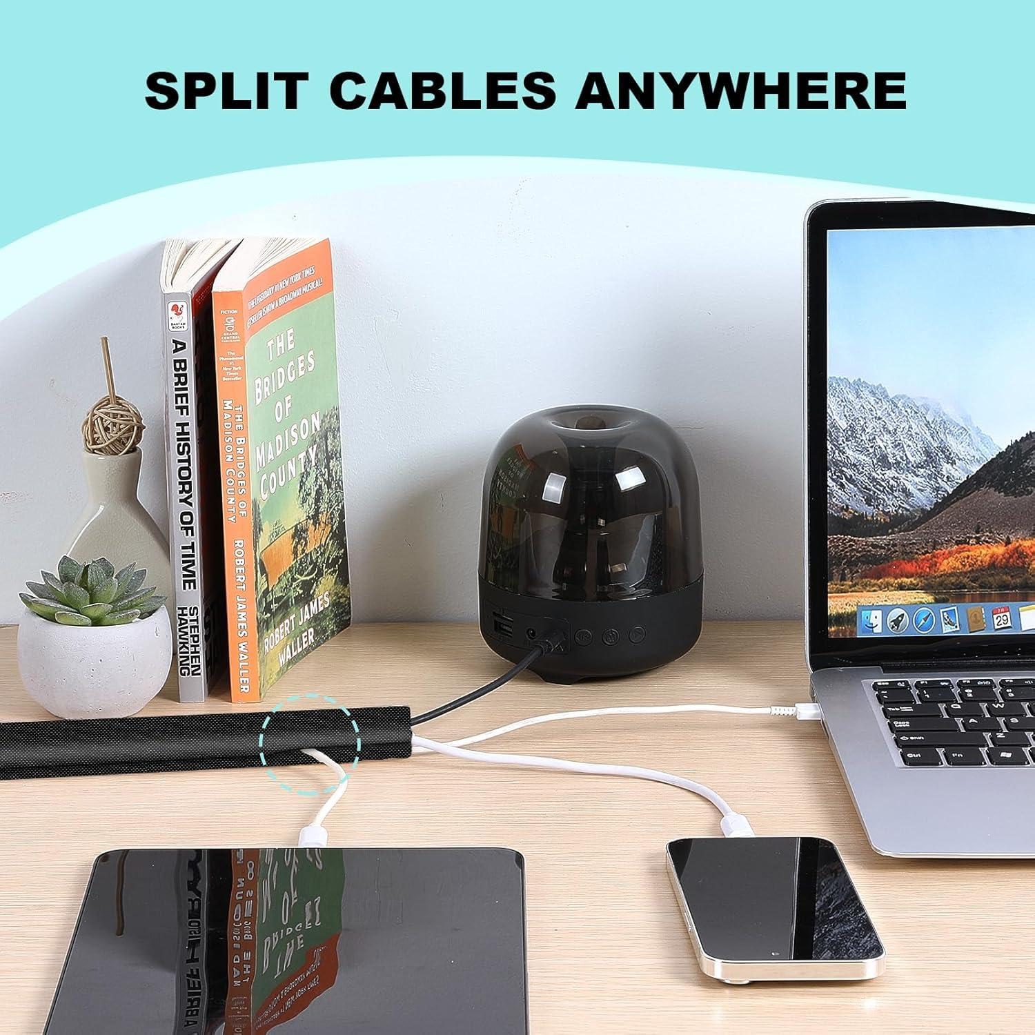 Cubierta de Cable AGPTEK 3m x 3.05cm Negra para Mascotas