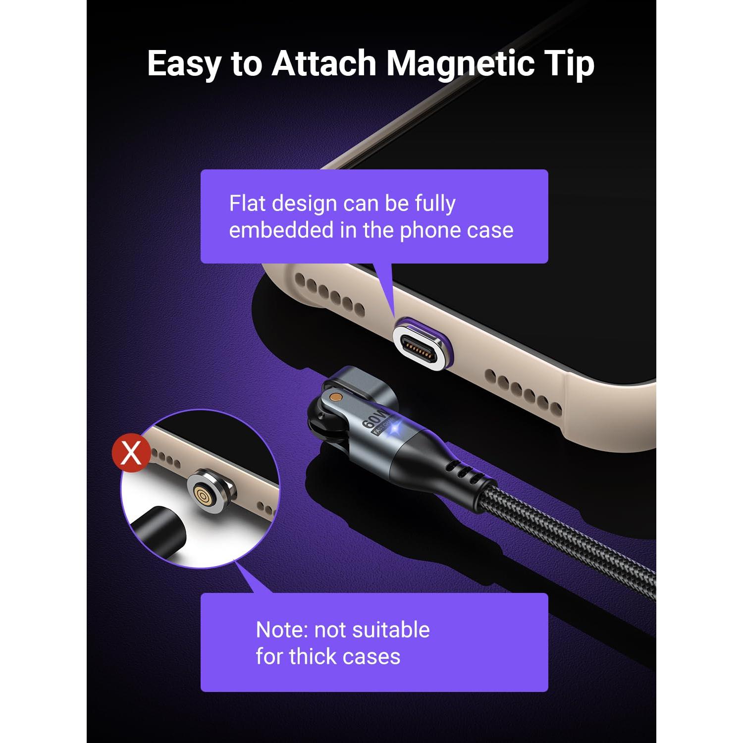 Cable de Carga Magnético USB C AUFU 3Pack 1m 16PIN