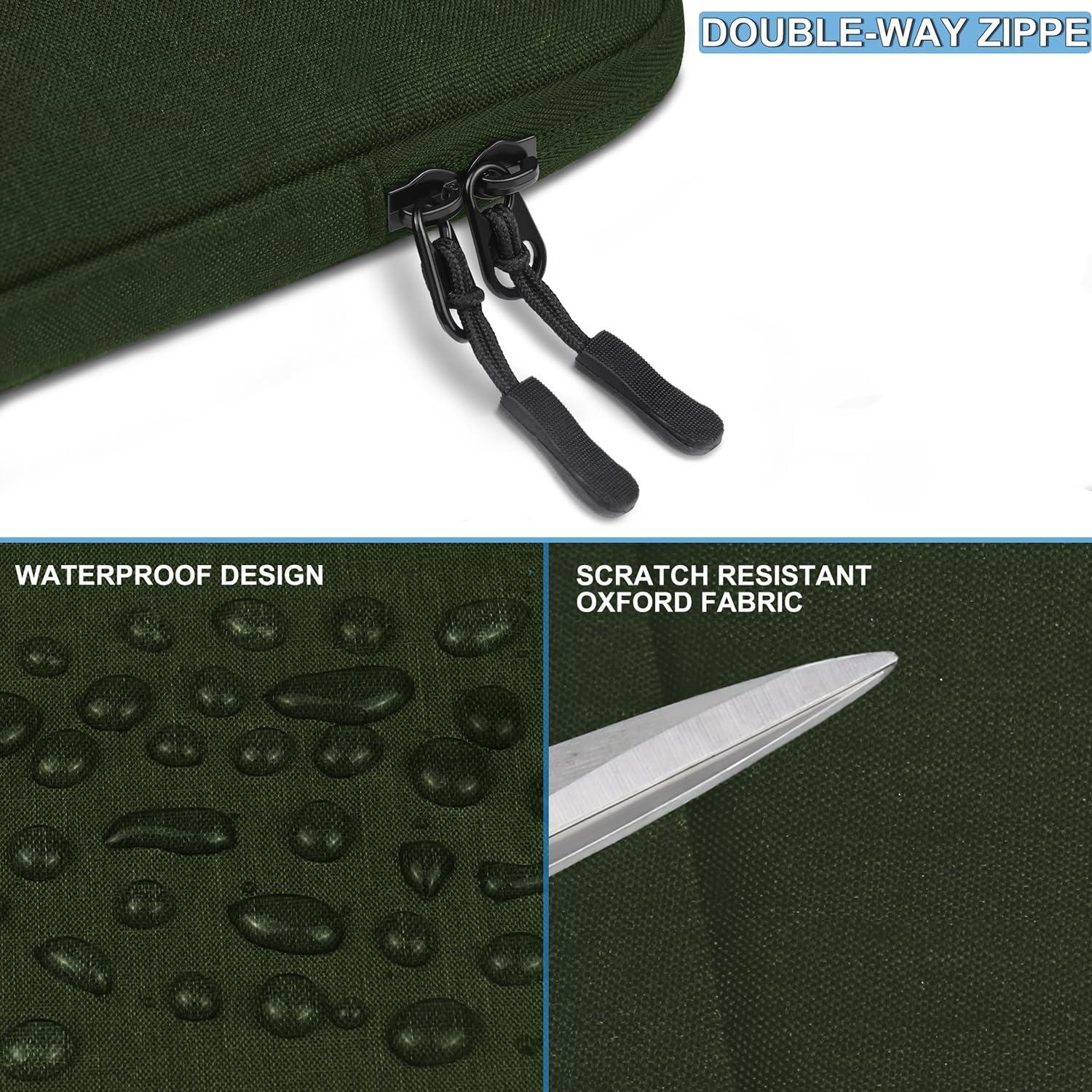 Funda para Laptop Naukay 13.3" Verde Militar Impermeable