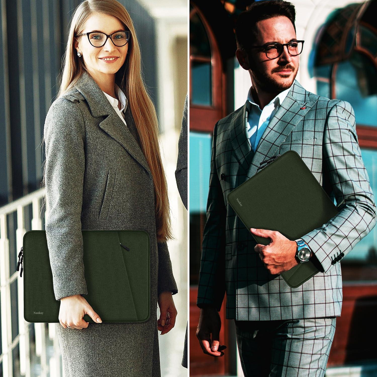 Funda para Laptop Naukay 13.3" Verde Militar Impermeable