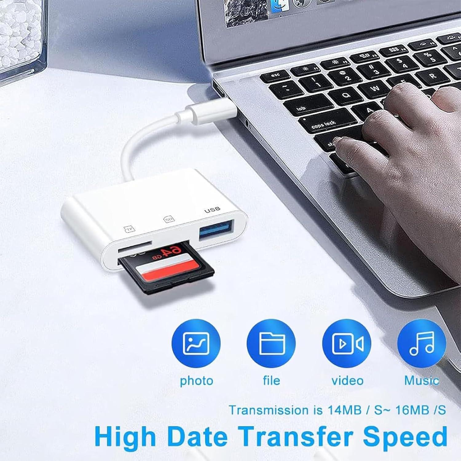 Lector de Tarjetas SD USB-C MBODMI 3 en 1 para iPhone