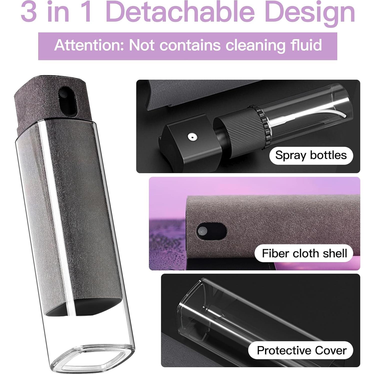 Kit Limpiador Pantalla 2 Pcs ZERNBER Spray y Paño Microfibra