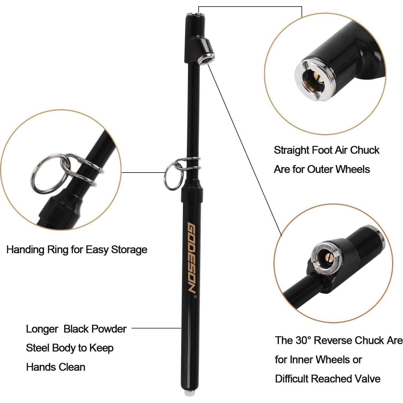 Medidor de Presión de Neumáticos GODESON Doble Cabeza 10-150 PSI