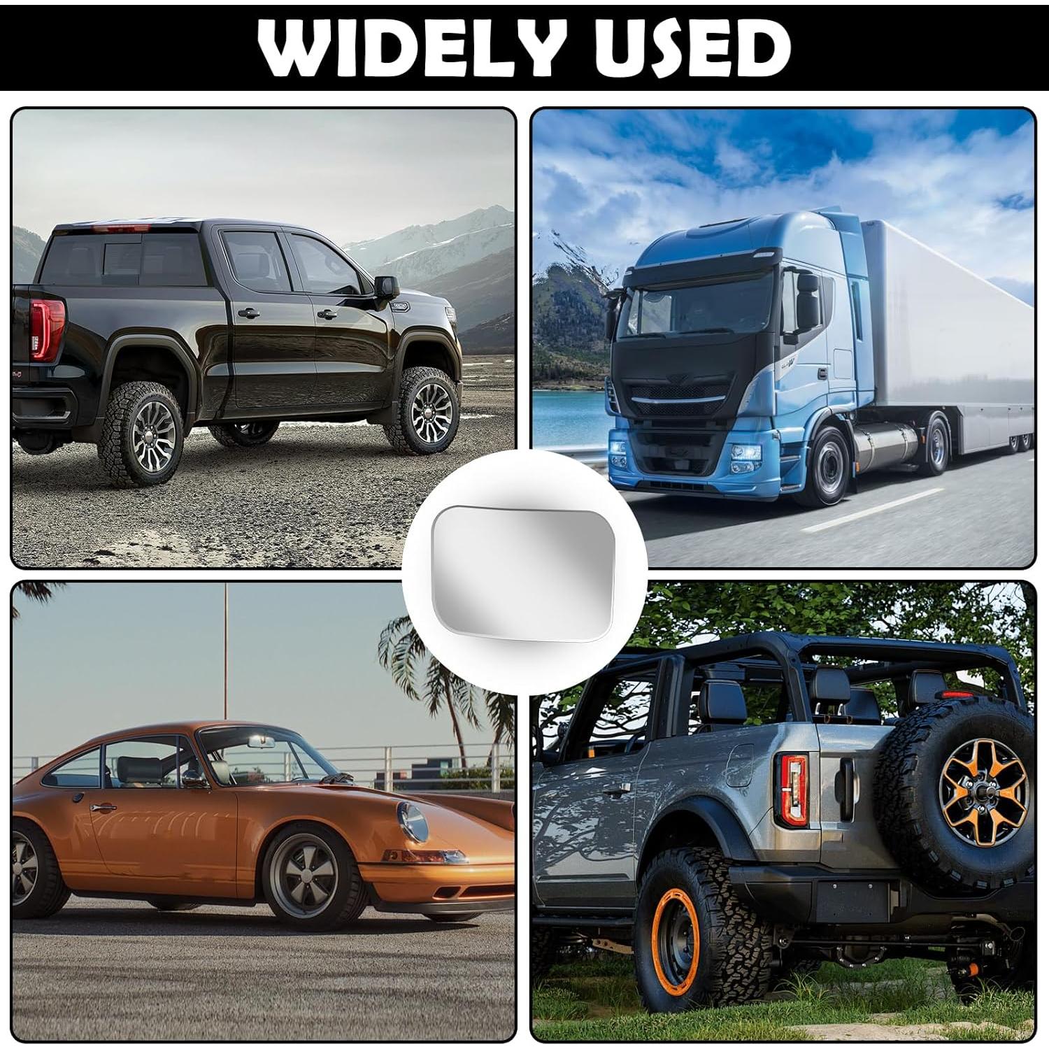 2Pcs Cars Square Blind Spot Mirrors, Car Side Mirror Blindspot Adjustabe Angle 360 Degree Wide Angle Convex RearView Removable for Enhanced Safety Universal Accessories for Suvs RVs Trucks