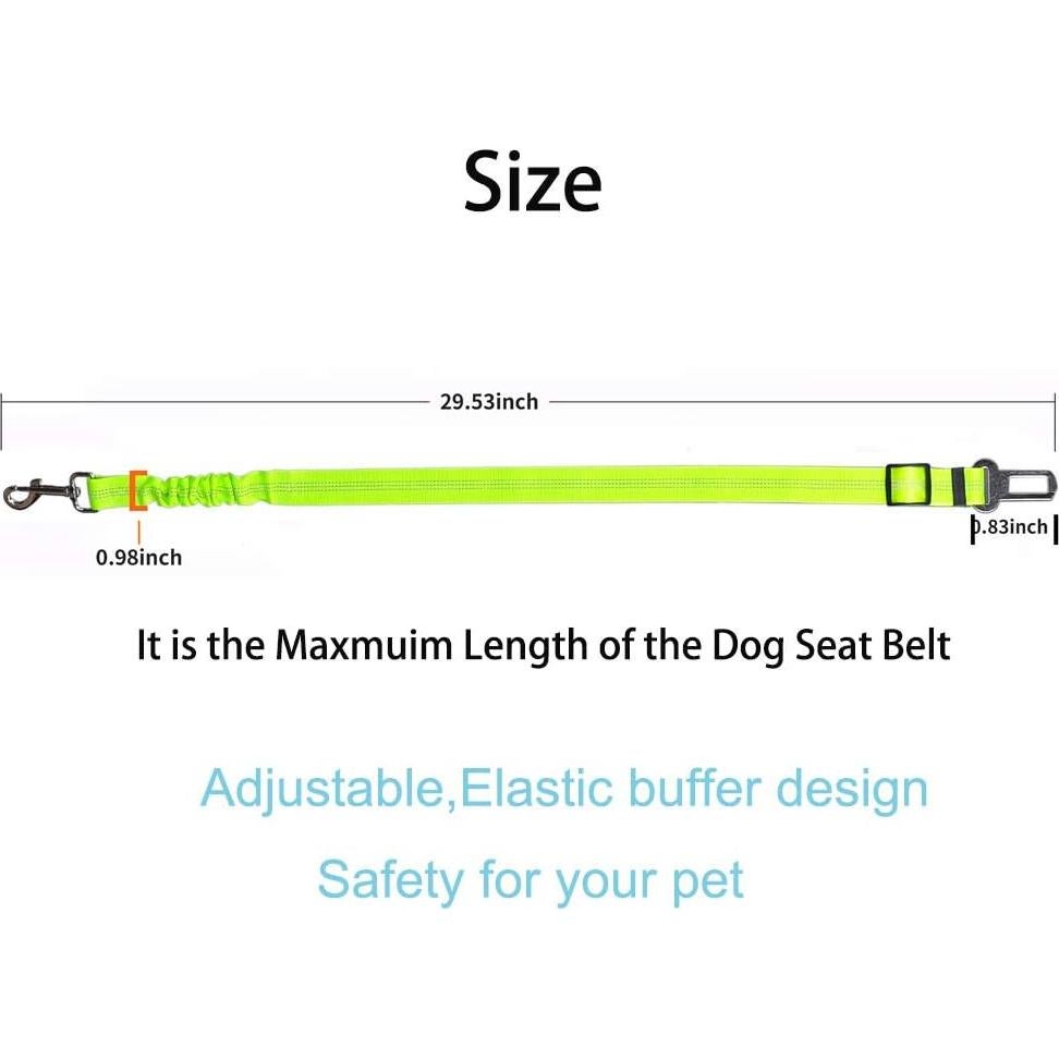 Cinturón de Seguridad para Perros PETPO, Ajustable 74.5cm, Verde