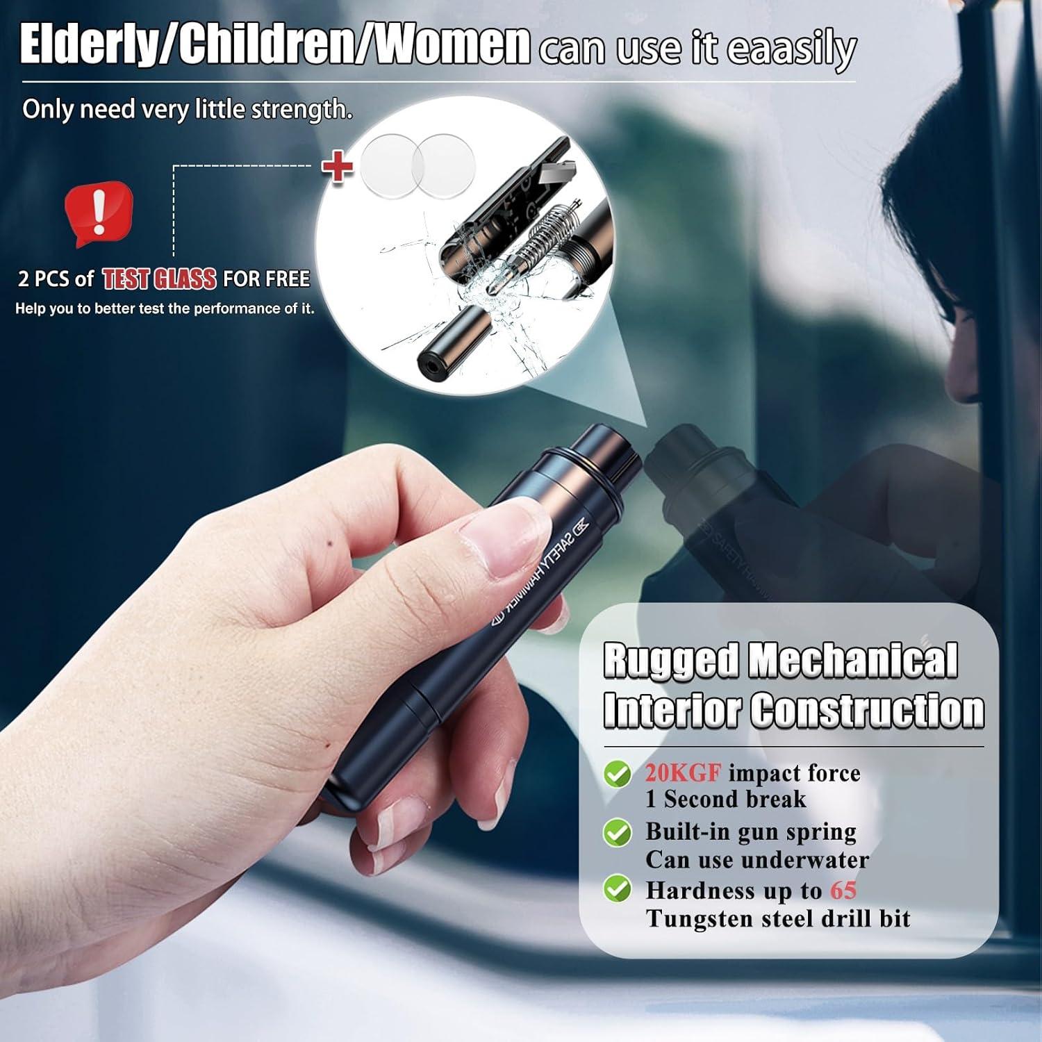 Martillo de Seguridad 2-en-1 PILISPARK para Automóvil - Escape Rápido