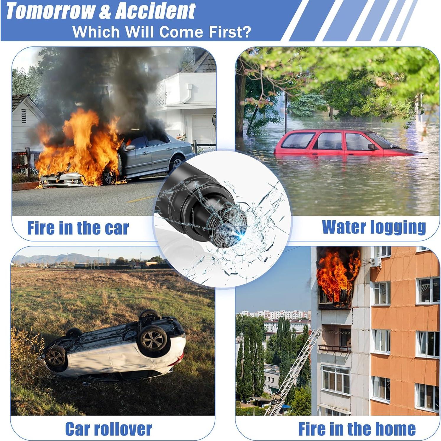 Martillo de Seguridad 2-en-1 PILISPARK para Automóvil - Escape Rápido