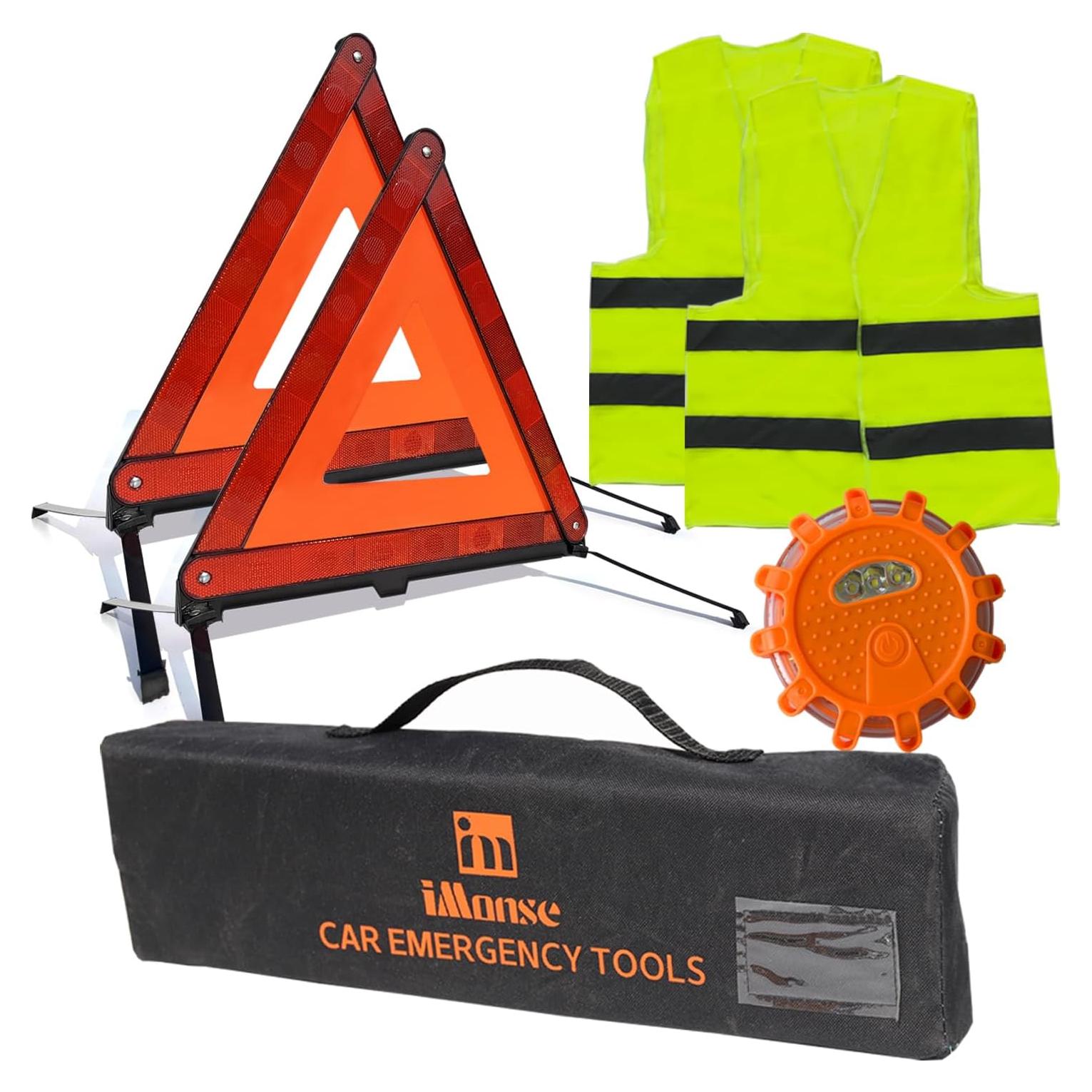 Kit de Emergencia en Carretera iMonse 2 Triángulos + 1 Luz LED