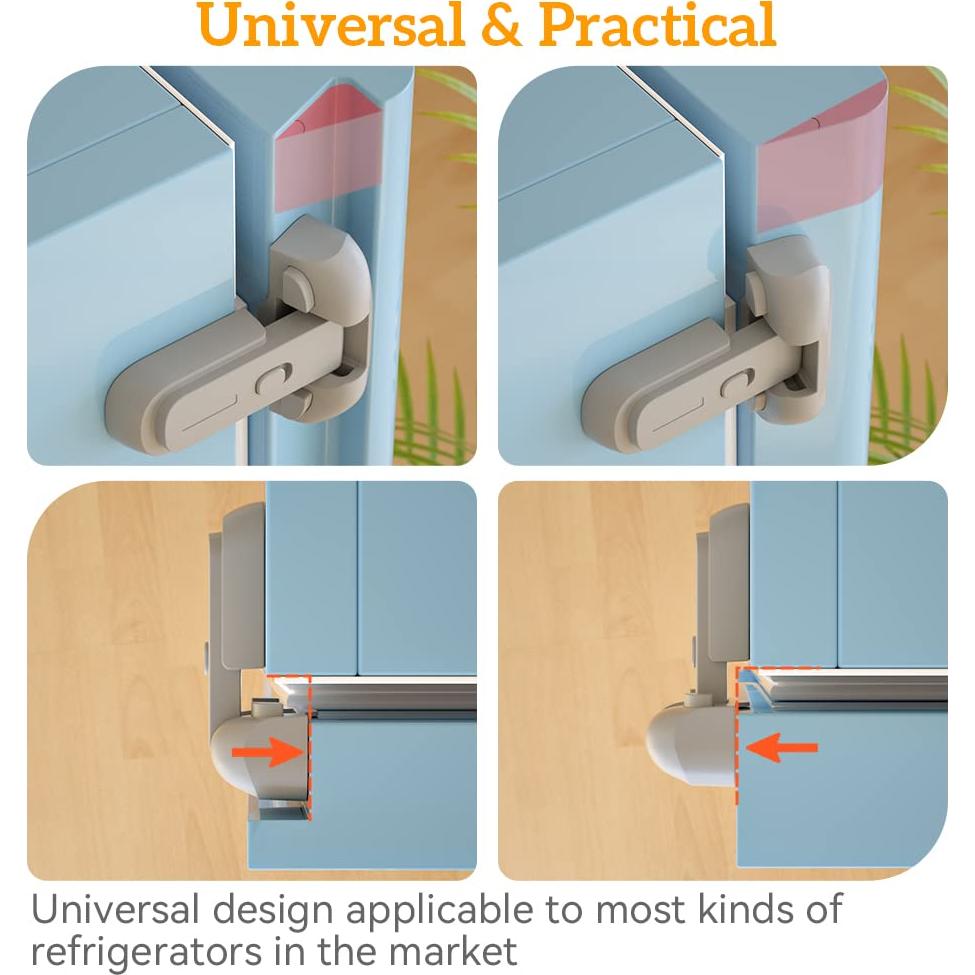 Cerradura de Seguridad para Refrigerador SAFELON Gris - 2 Pcs