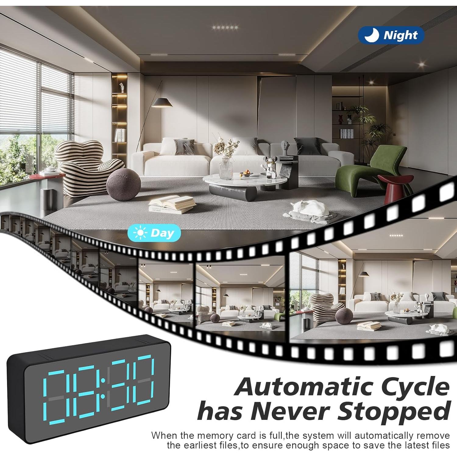 Reloj Cámara Oculta Lian.Ripple HD 1080P Wi-Fi para Seguridad