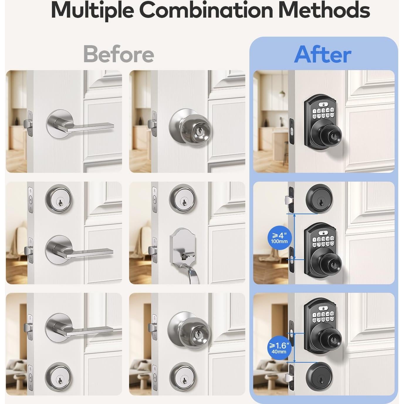 Cerradura Inteligente TEEHO TE003 con Teclado y Manija Negra