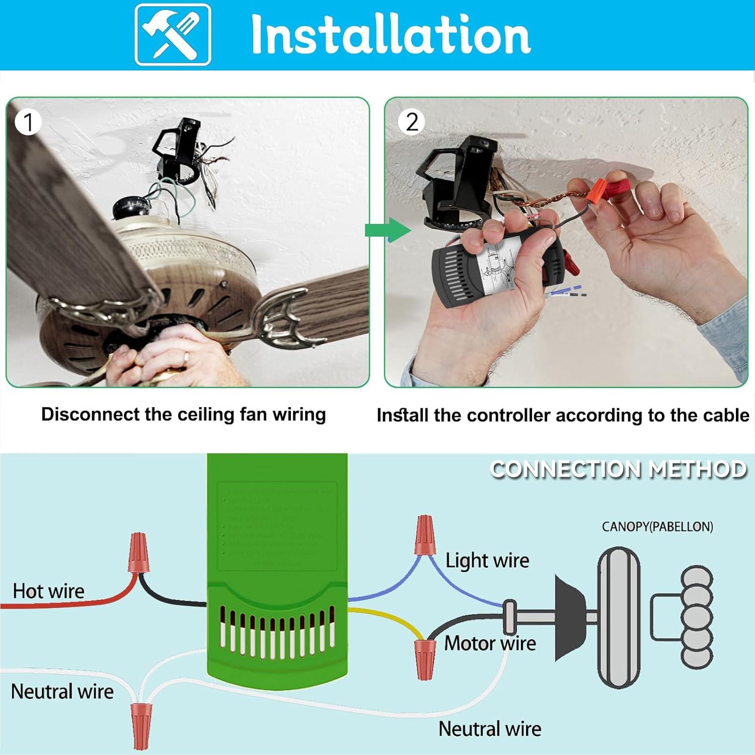 Kit Control Remoto Universal Ventilador Hunter RC-82T 3 Velocidades