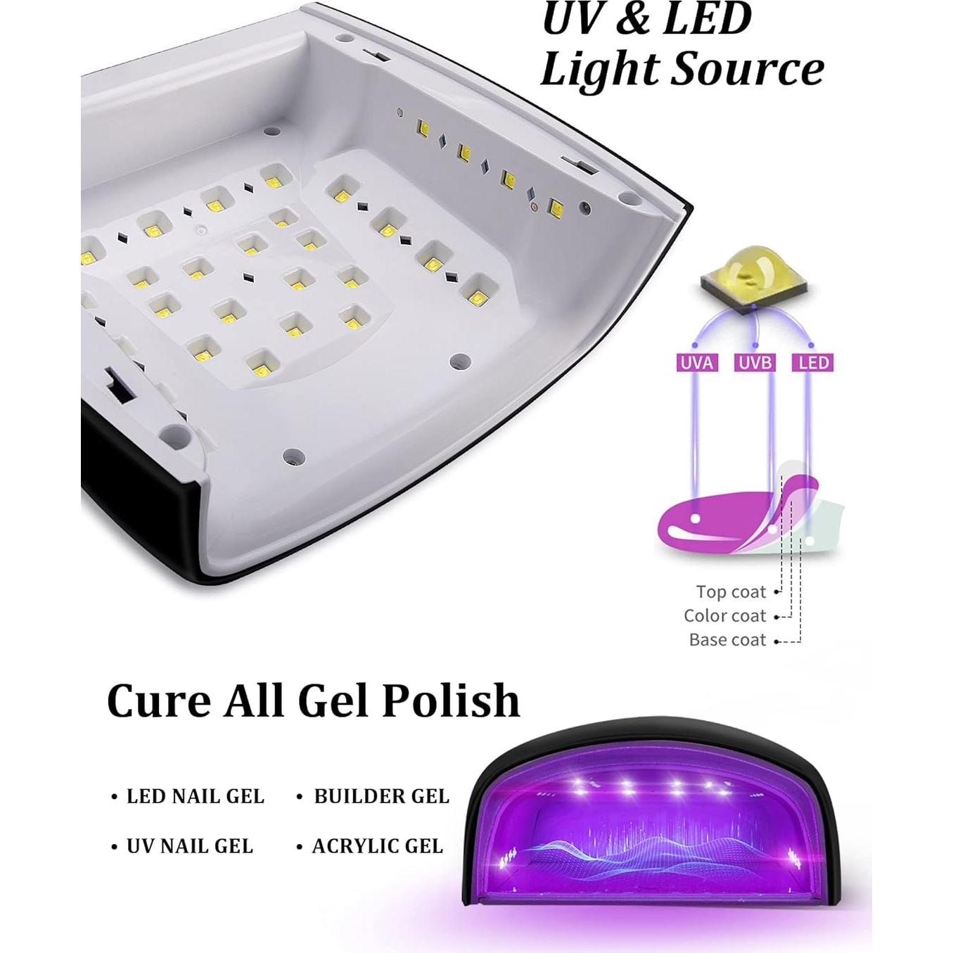 Lámpara de Uñas LED UV DORAGYM 66W Inalámbrica Recargable