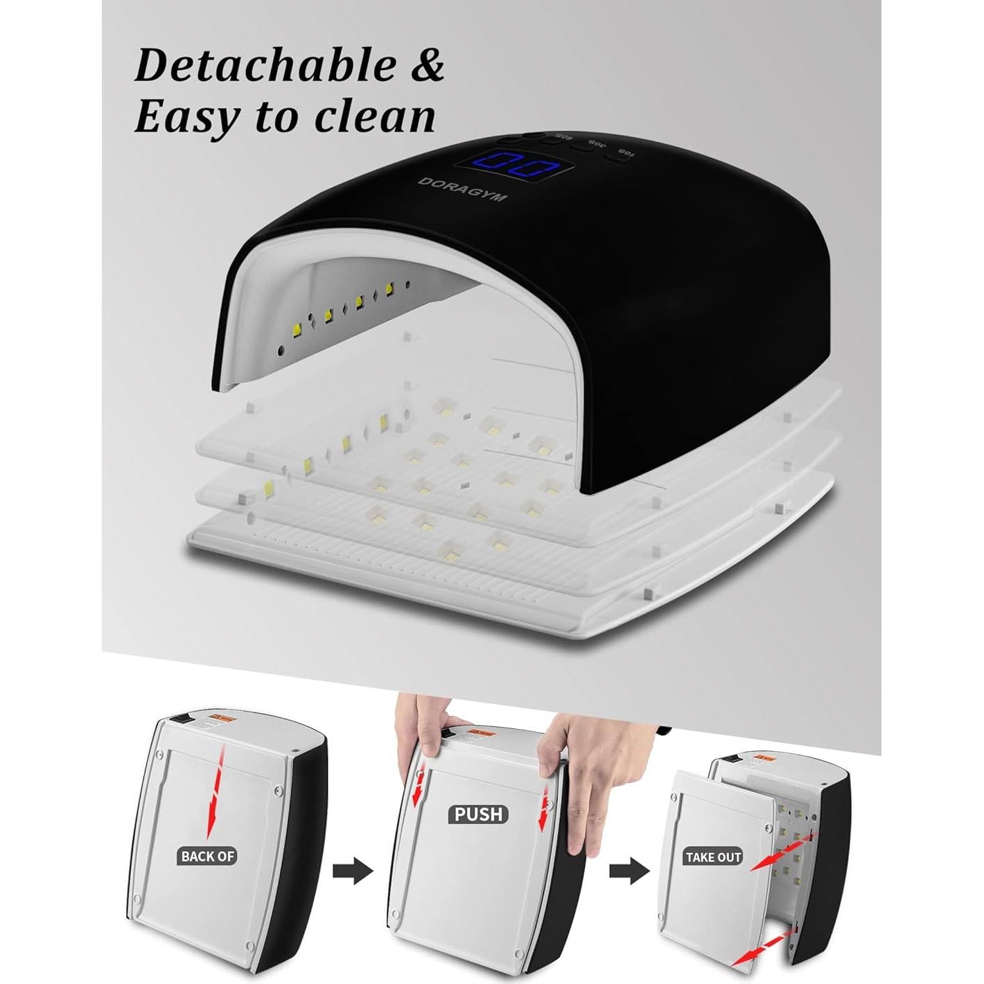 Lámpara de Uñas LED UV DORAGYM 66W Inalámbrica Recargable