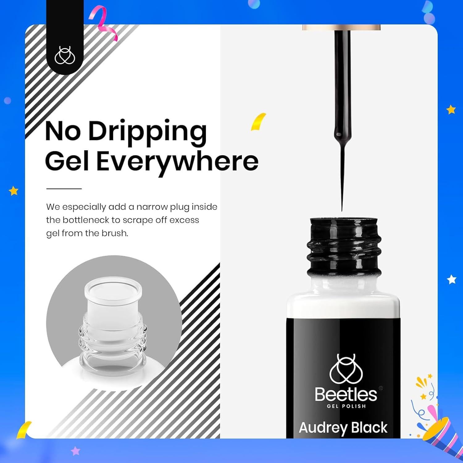 Set de Esmalte de Uñas en Gel Beetles - Negro y Blanco 70g