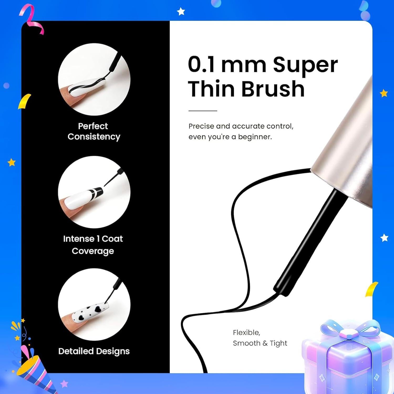 Set de Esmalte de Uñas en Gel Beetles - Negro y Blanco 70g