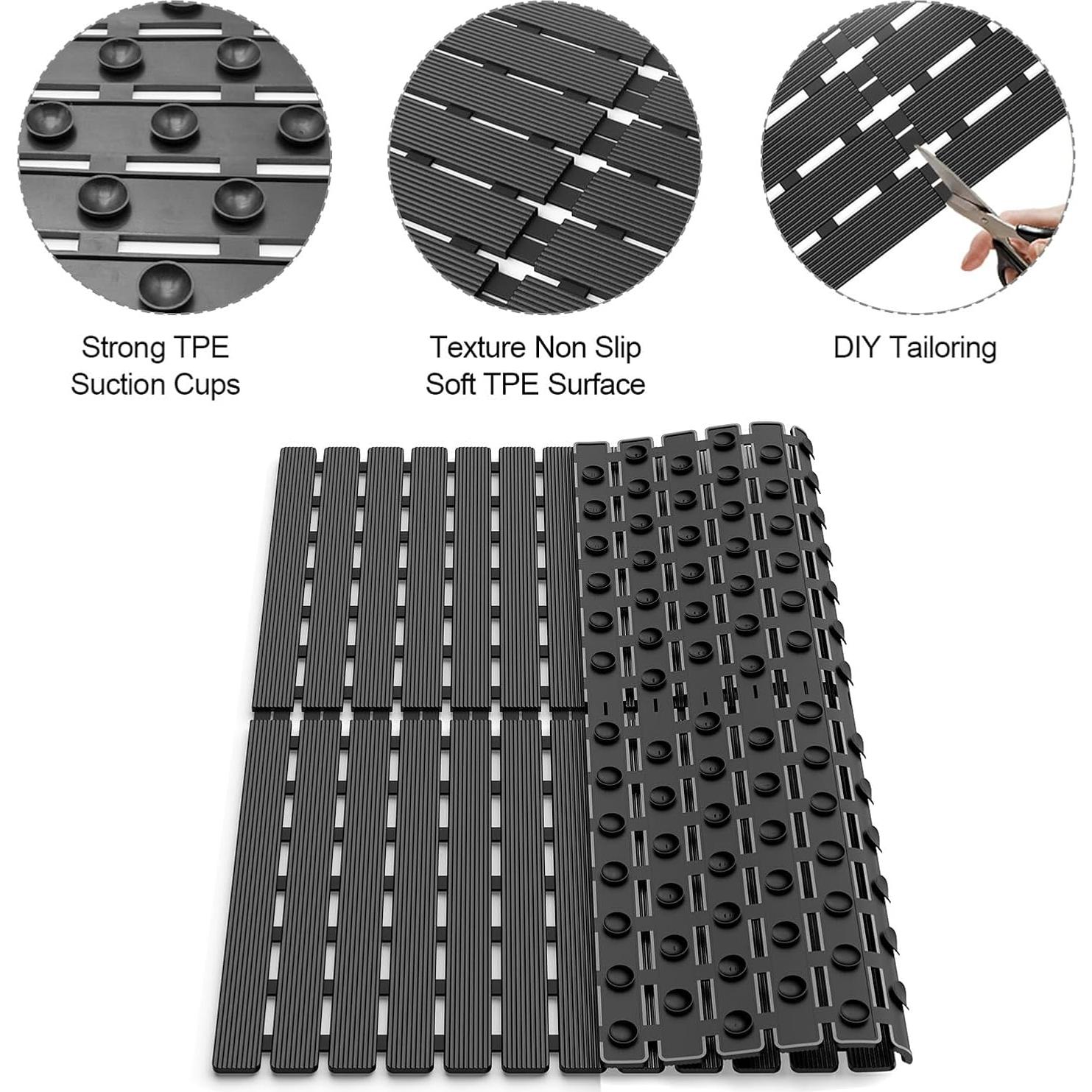 Alfombrilla de Ducha Antideslizante BYTANA 63x63 cm Negra