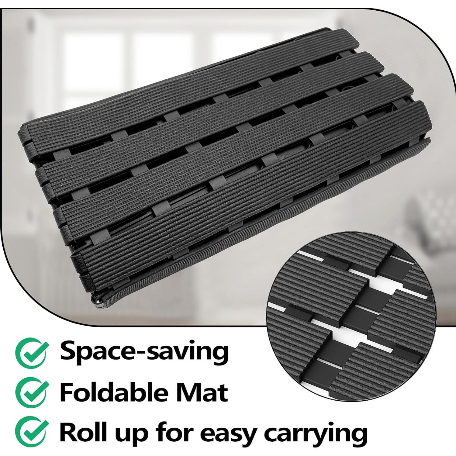 Alfombrilla de Ducha Antideslizante BYTANA 63x63 cm Negra