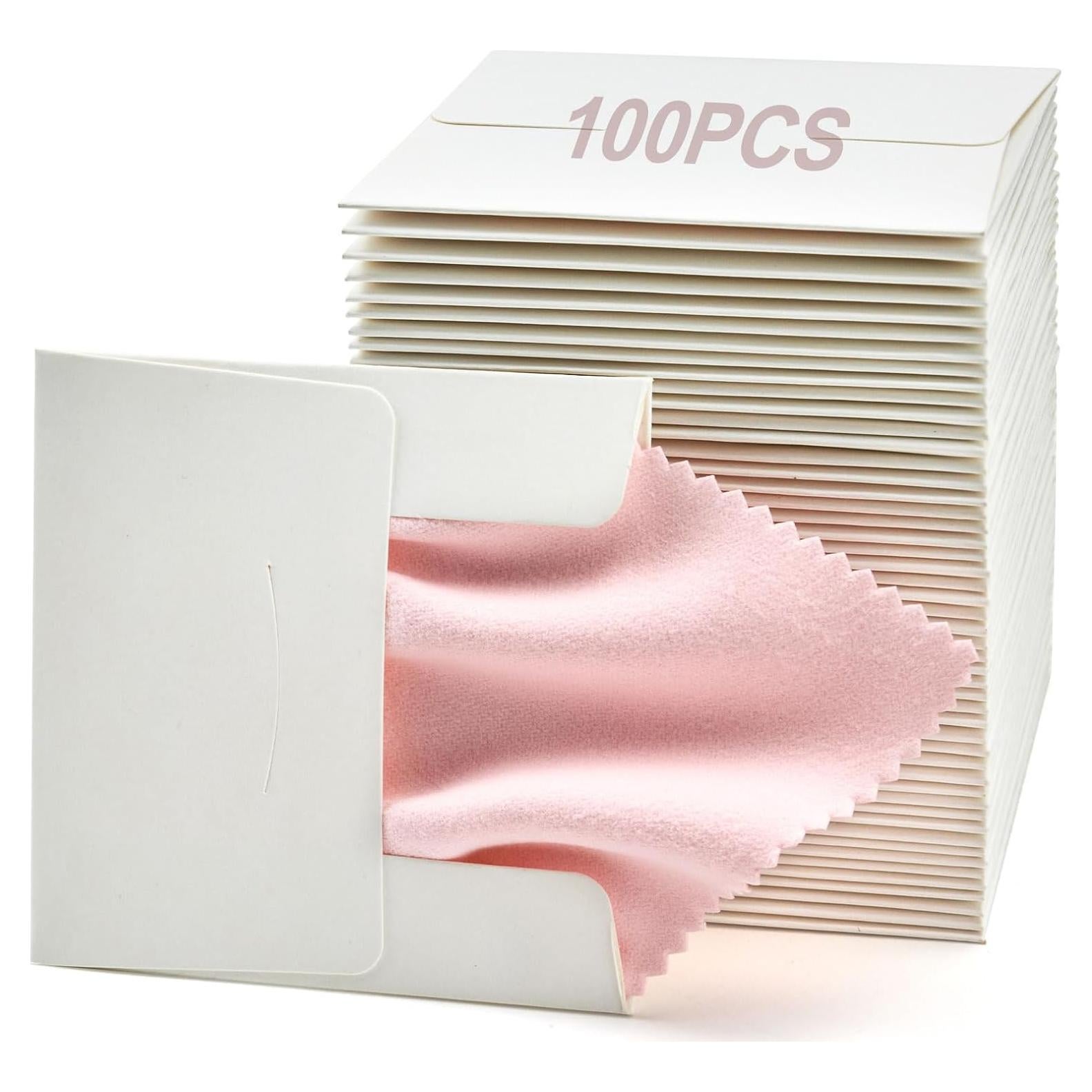 Paño de Limpieza de Joyería Point-Ring 100 Piezas Rosa 8x8cm