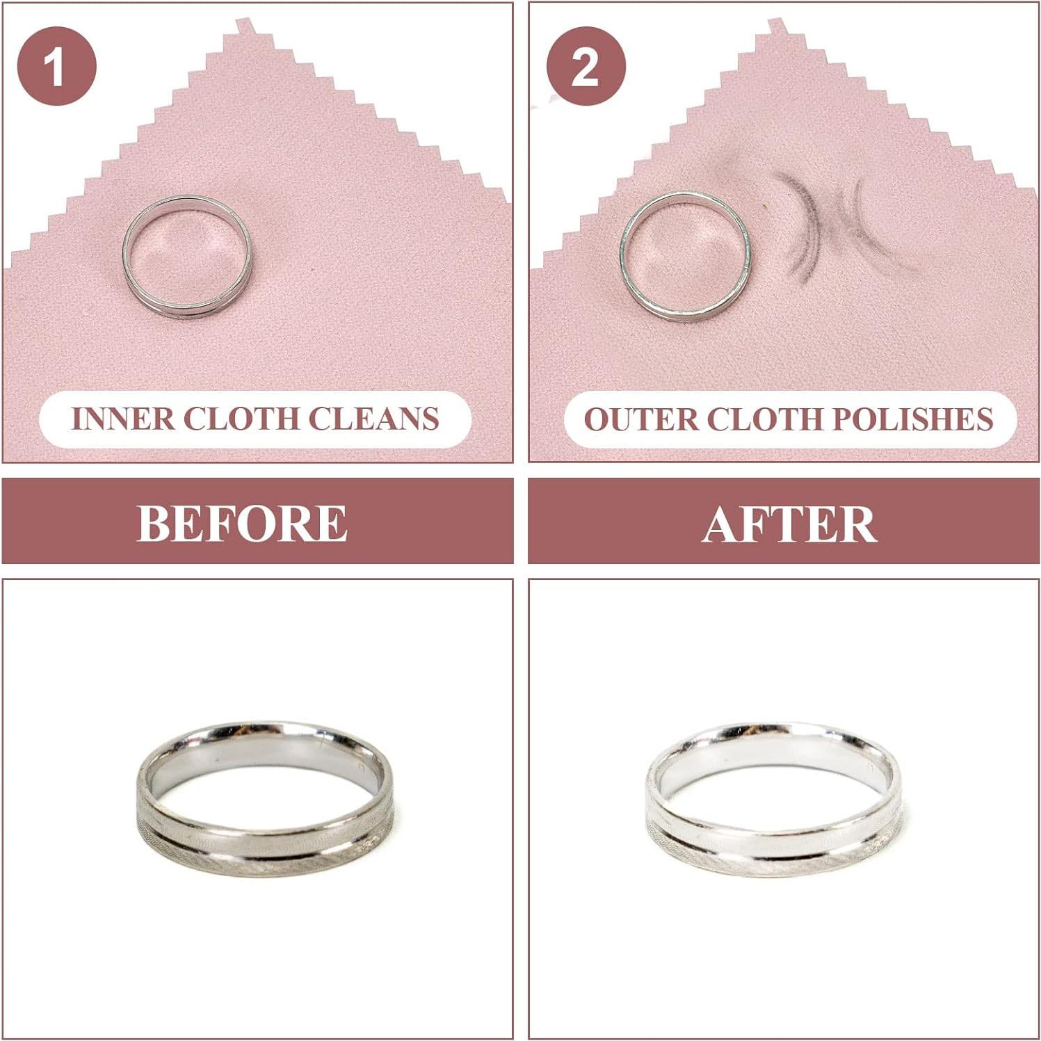 Paño de Limpieza de Joyería Point-Ring 100 Piezas Rosa 8x8cm