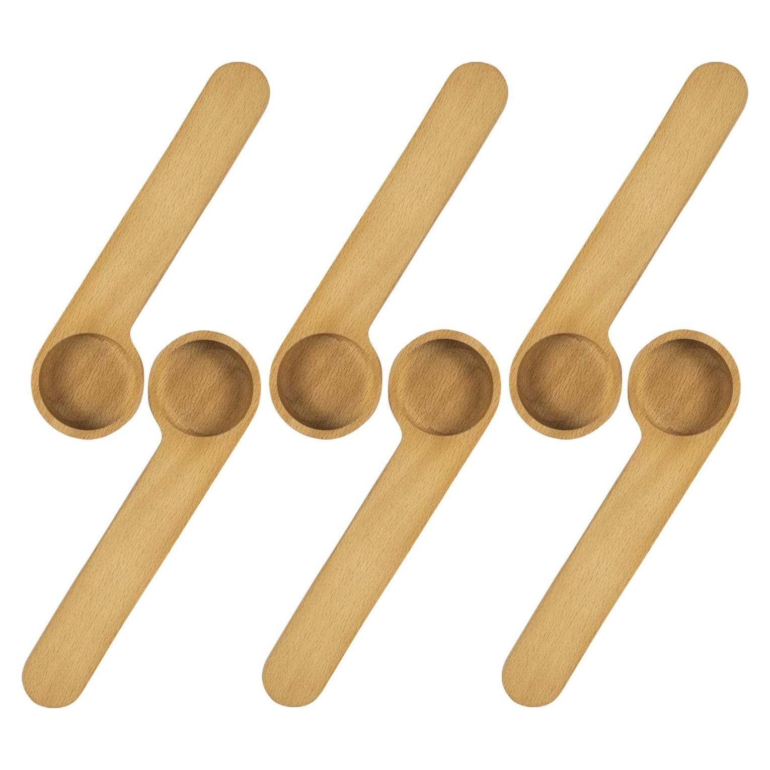 Cucharón Medidor de Madera KVMORZE 2 en 1 para Café y Té