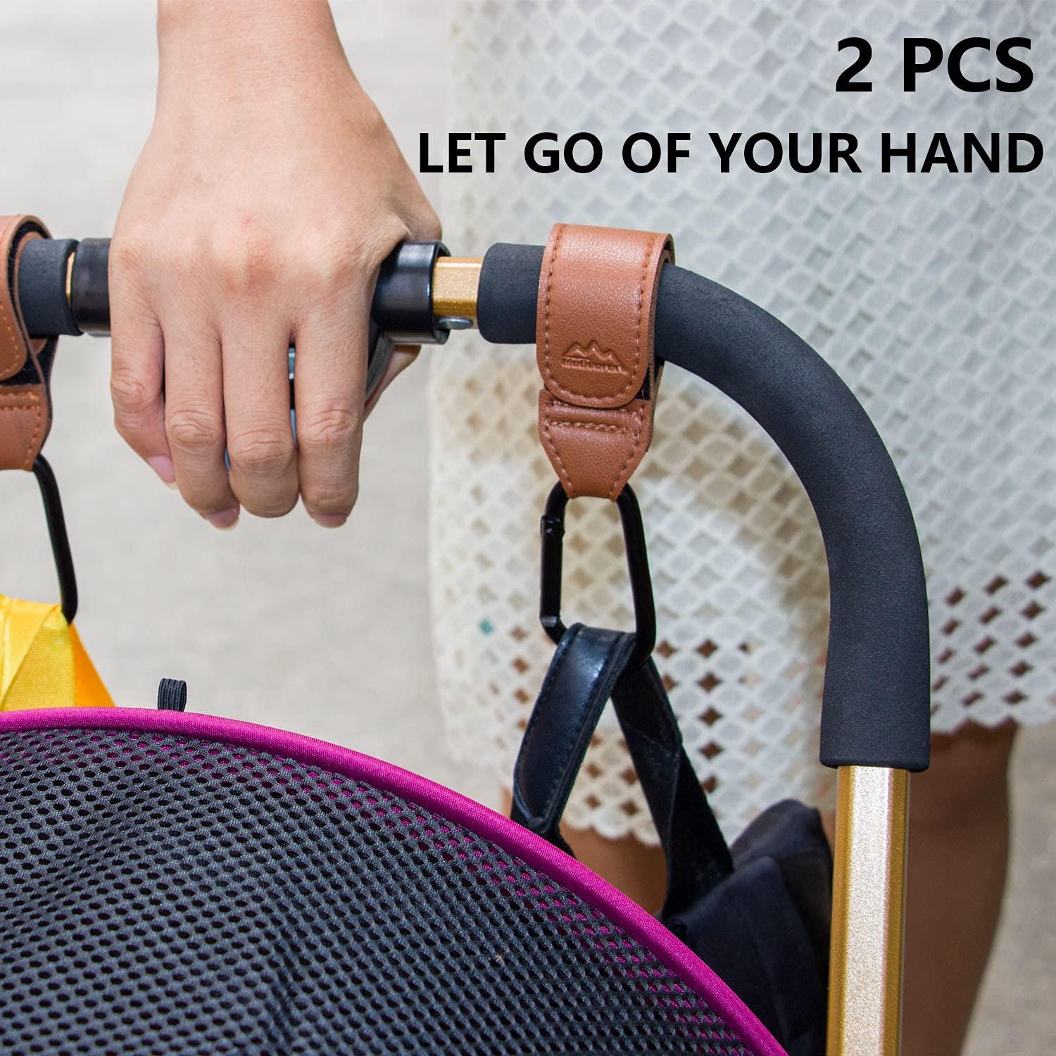 Ganchos para Cochecito de Bebé Ganchos Multipropósito 2 Pcs Negro