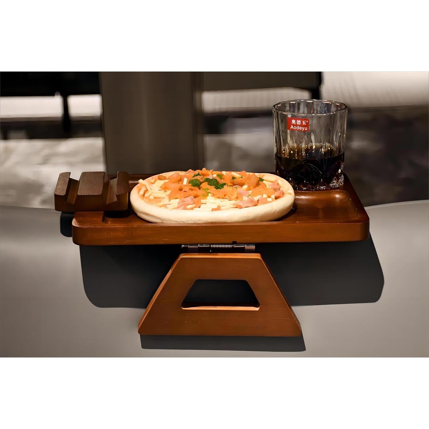 Mesa de bandeja para sofá NAVREX con soporte para teléfono 30 cm