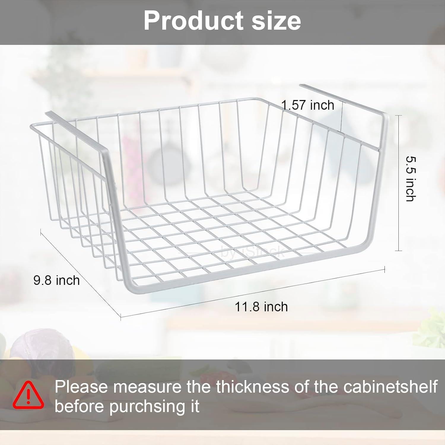 Cesta Bajo Estante Metal Blanca 2 Pcs - Almacenamiento Deslizante