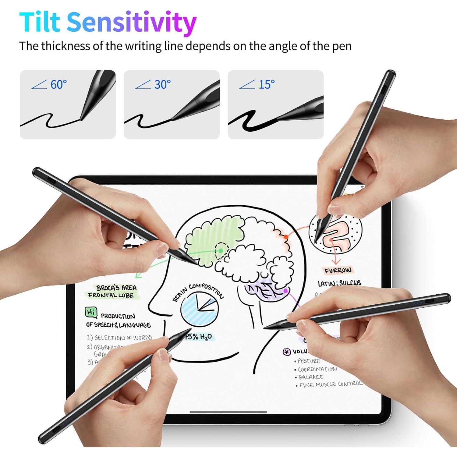 Lápiz Stylus JEDOUBAL para iPad con Carga Rápida, Negro