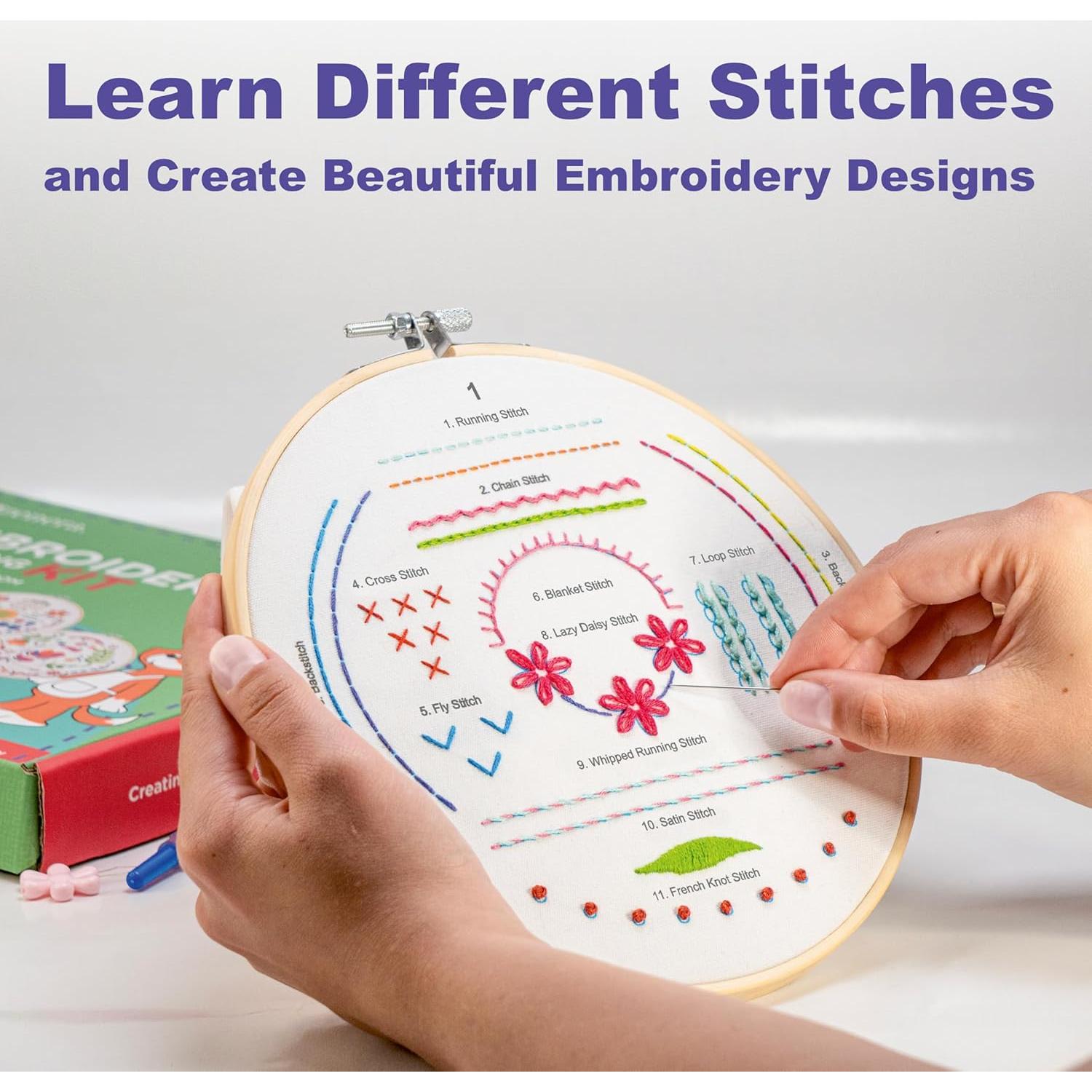 Kit de Bordado para Principiantes Azenera - 33 Puntadas DIY