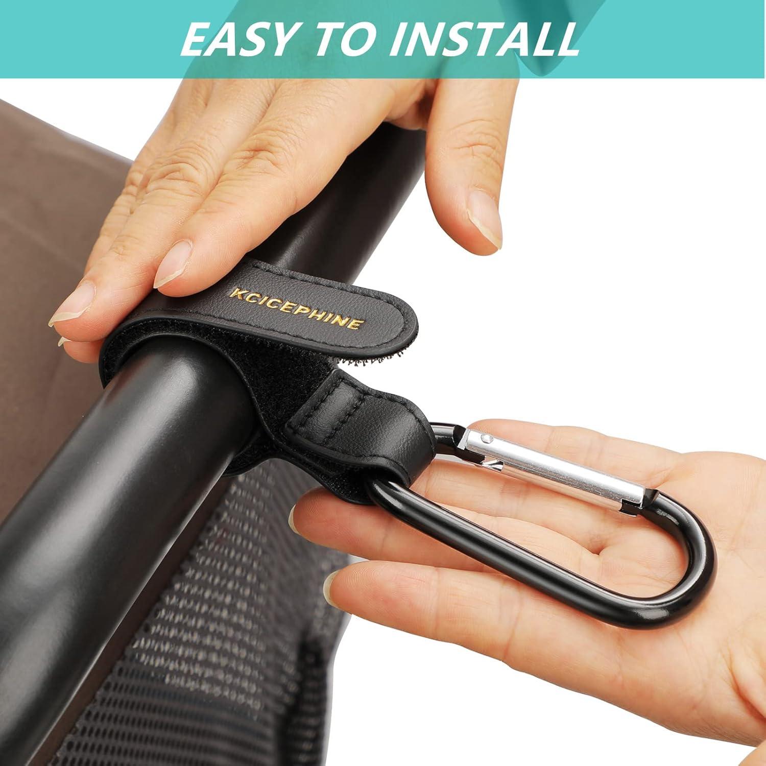 4 Ganchos Universales para Carritos de Bebé Clips Negro