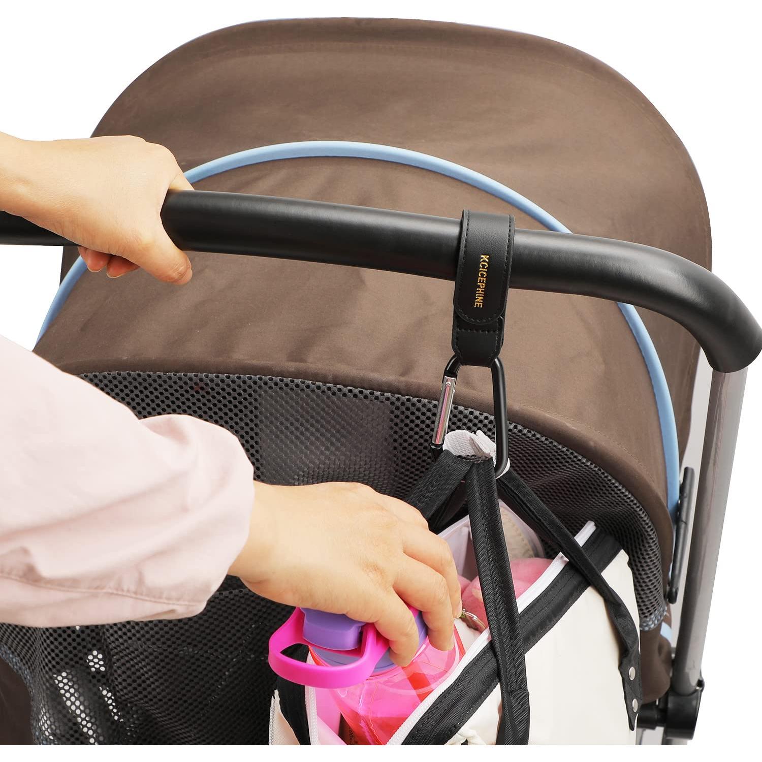 4 Ganchos Universales para Carritos de Bebé Clips Negro