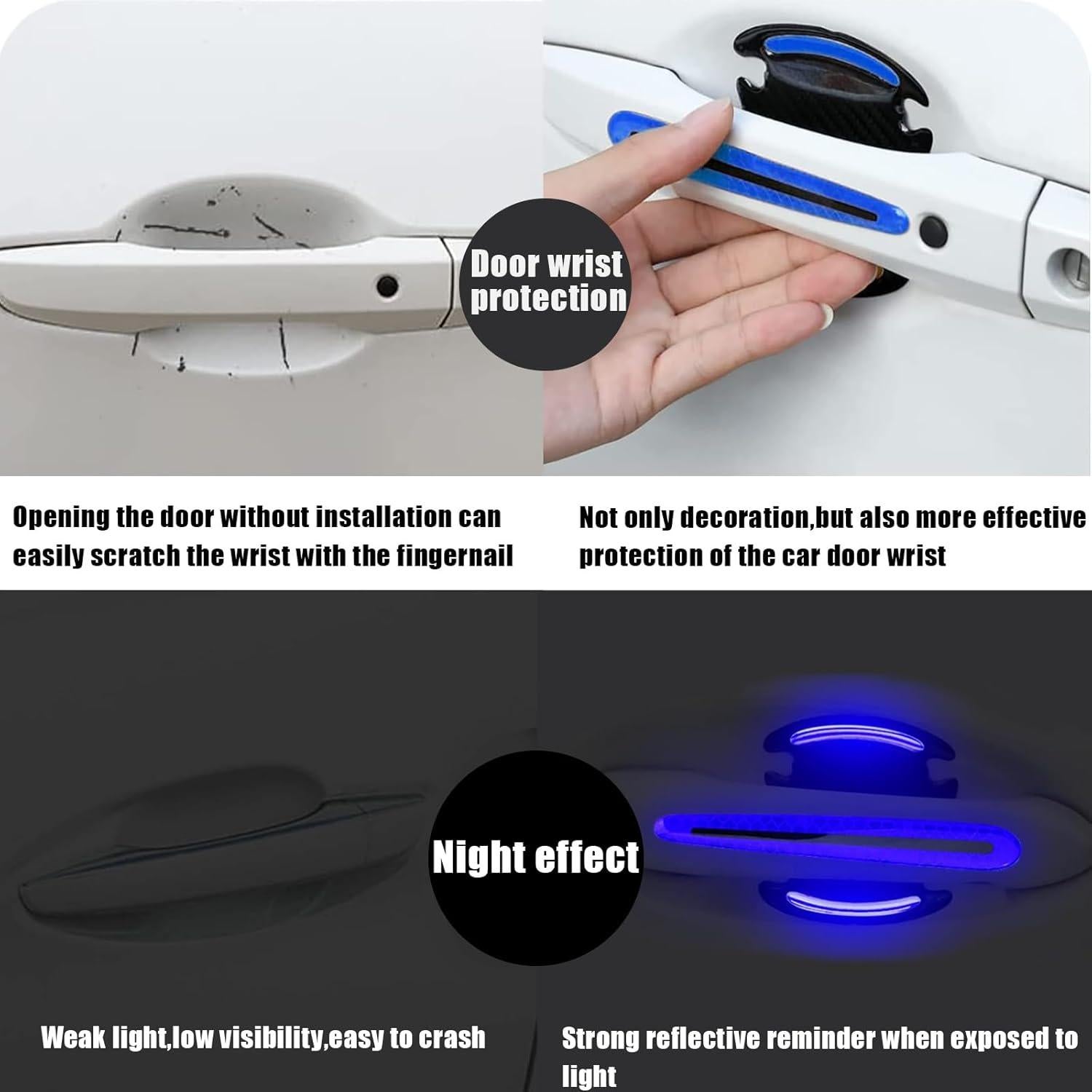 Protector Reflectante para Manija de Puerta de Auto GTZTYZ Azul