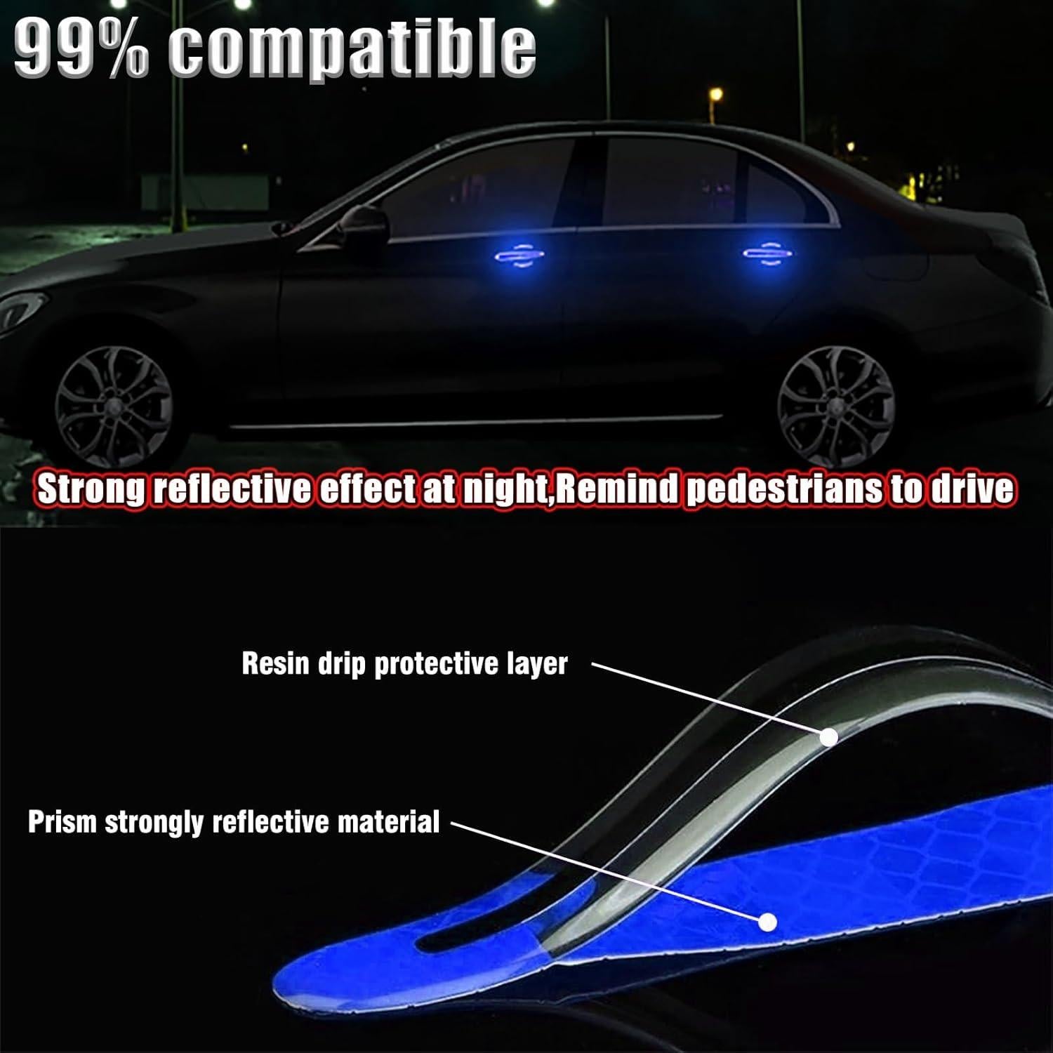 Protector Reflectante para Manija de Puerta de Auto GTZTYZ Azul