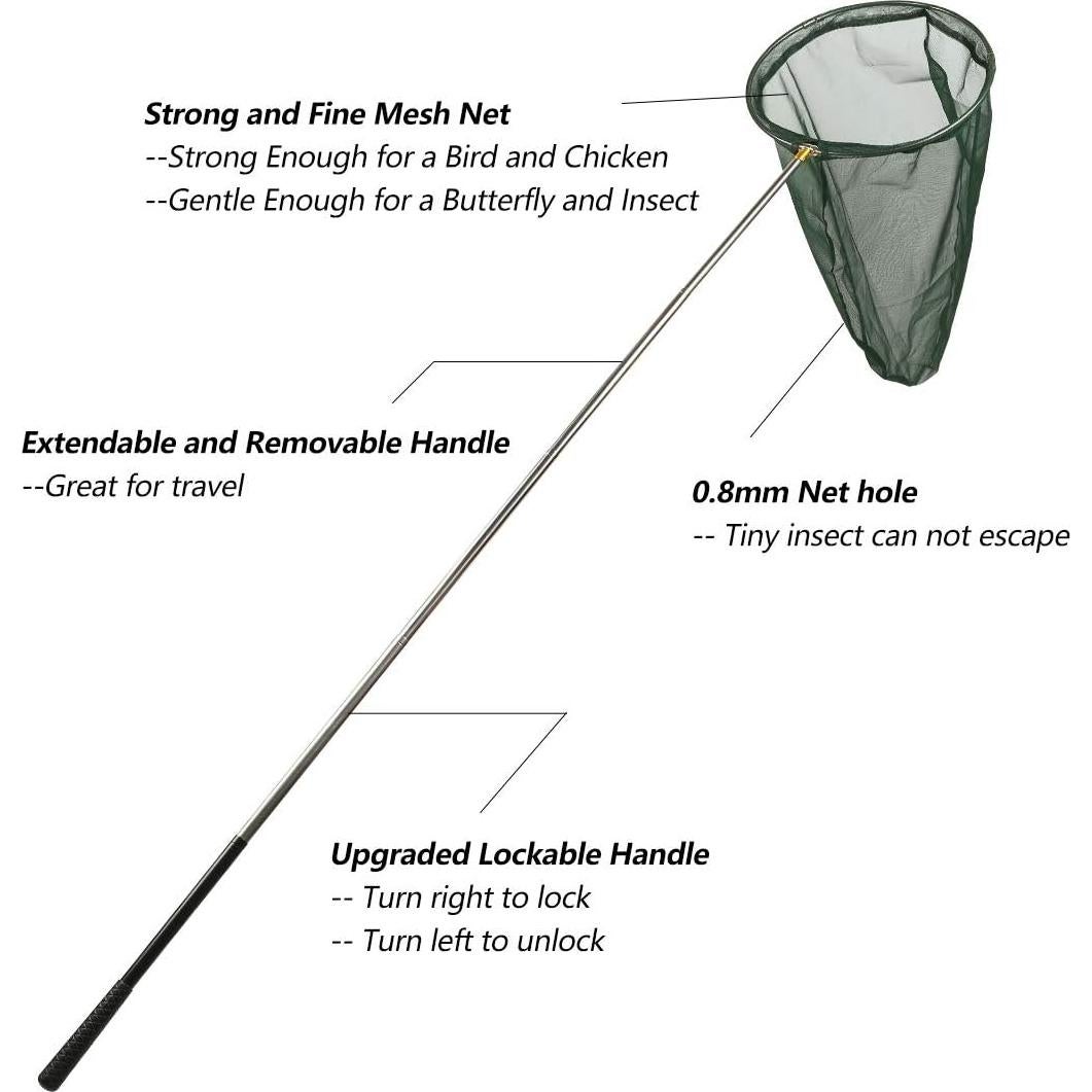 Red Profesional para Insectos RESTCLOUD 73 cm Telescópica Verde