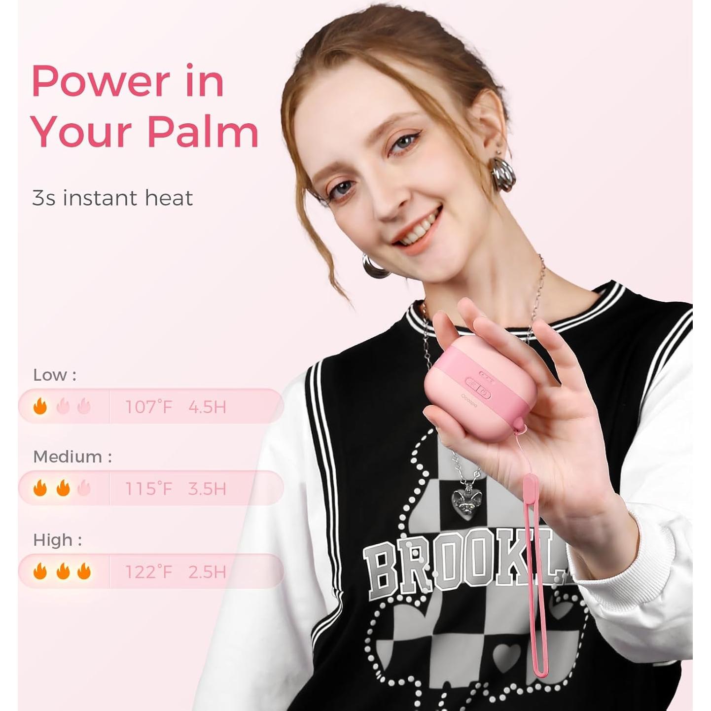 Calentador de Manos Recargable OCOOPA Heatcube Rosa 50°C