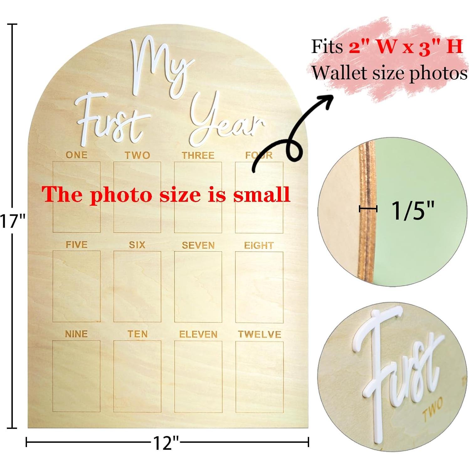 Tablero de Hitos de Cumpleaños Hongpar - Marco de Fotos 43x30.5cm