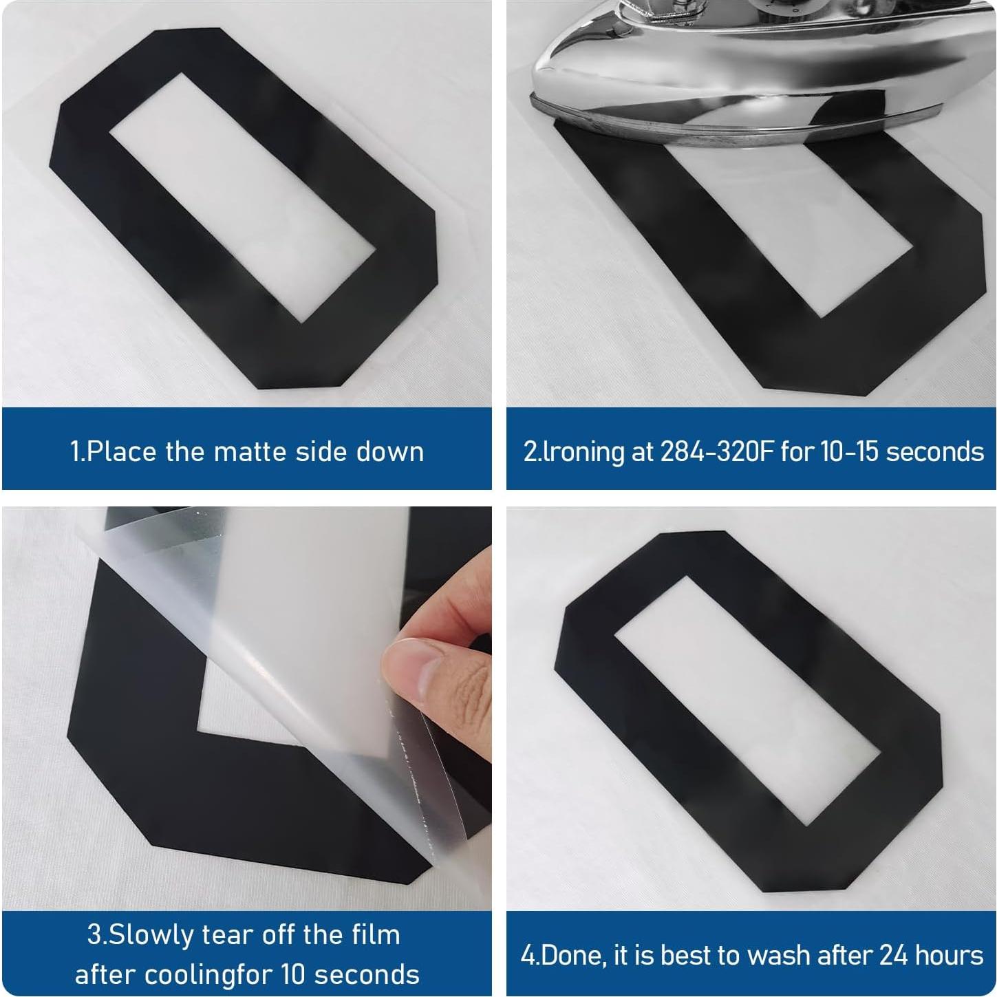 Números de Planchar AXEN 22 Piezas Vinilo 20 cm Negro