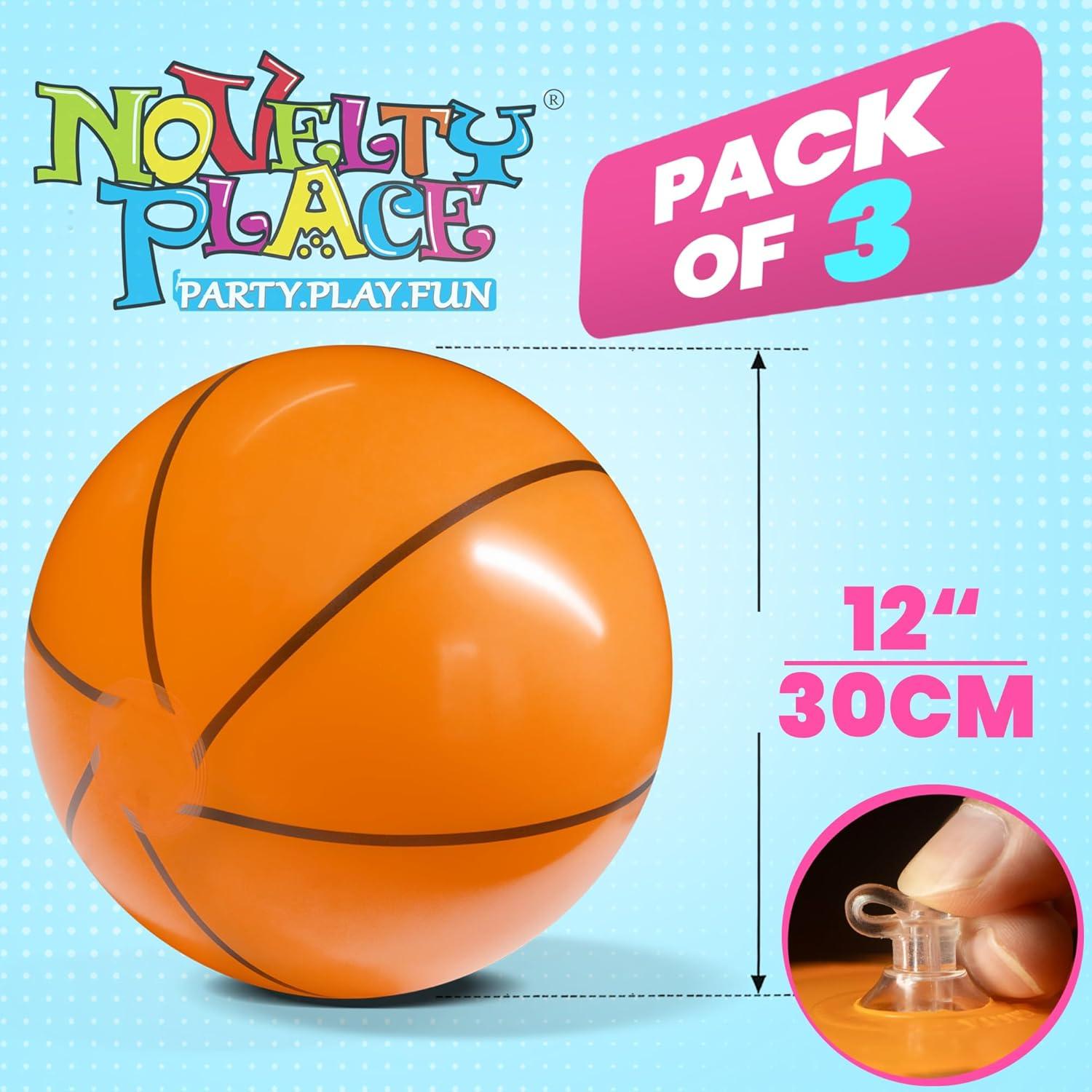 Pelotas de Baloncesto Inflables Novelty Place - Paquete de 3, 30 cm