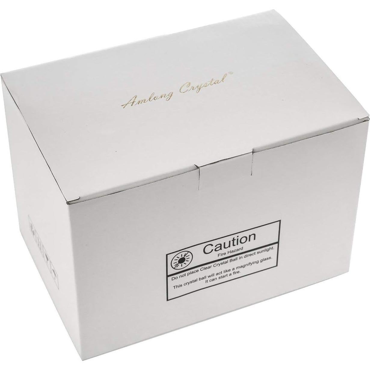 Bola de Cristal Ámbar Amlong 15 cm con Soporte Unicornio