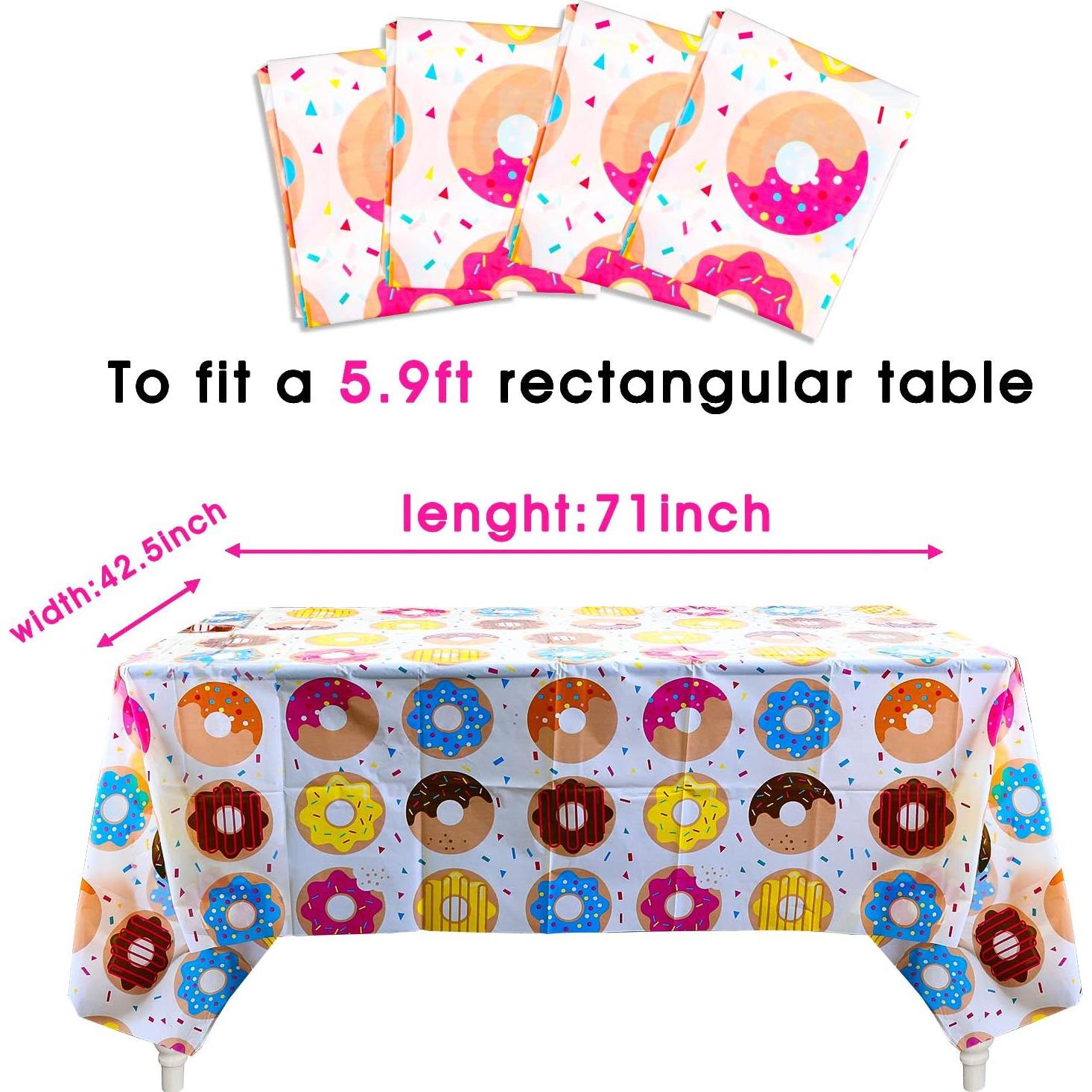 Mantel de Fiesta Donut BeYumi 4 Pack 108x180 cm Plástico Desechable