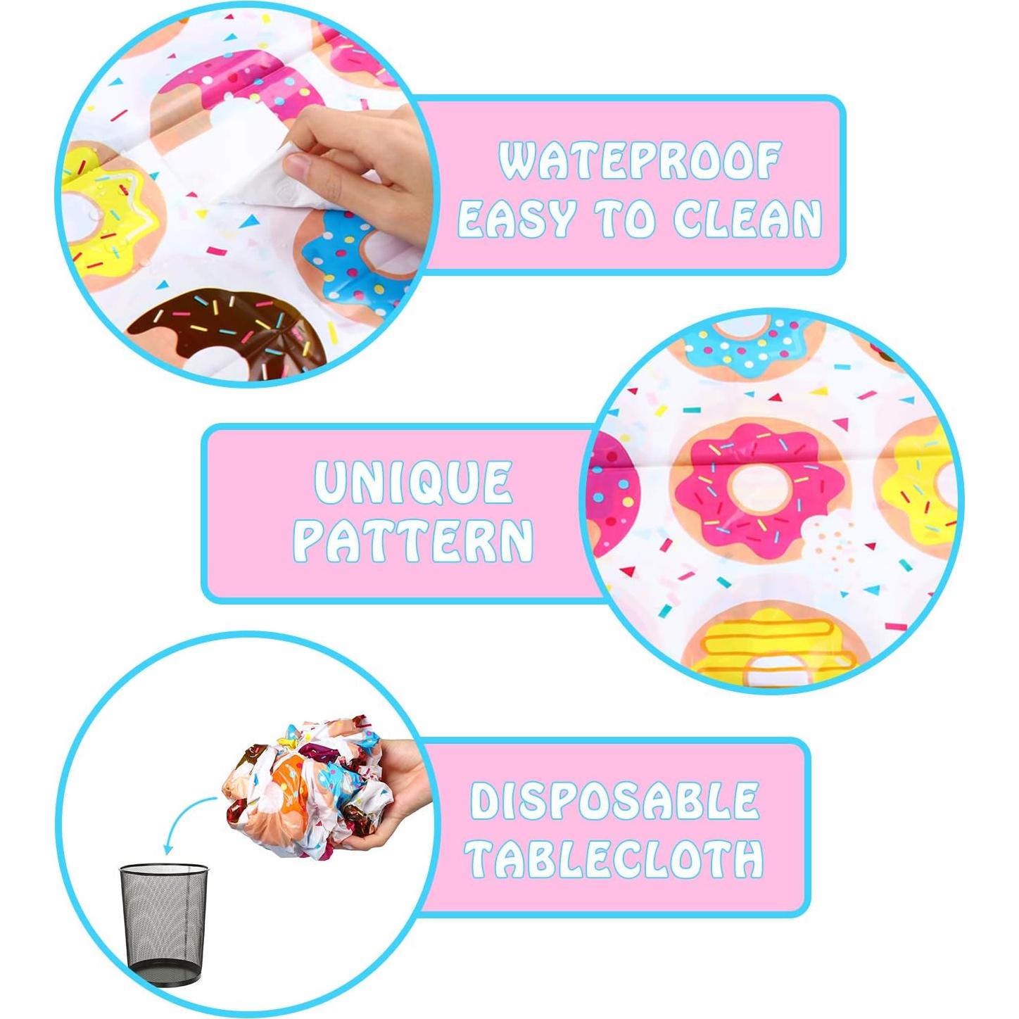 Mantel de Fiesta Donut BeYumi 4 Pack 108x180 cm Plástico Desechable