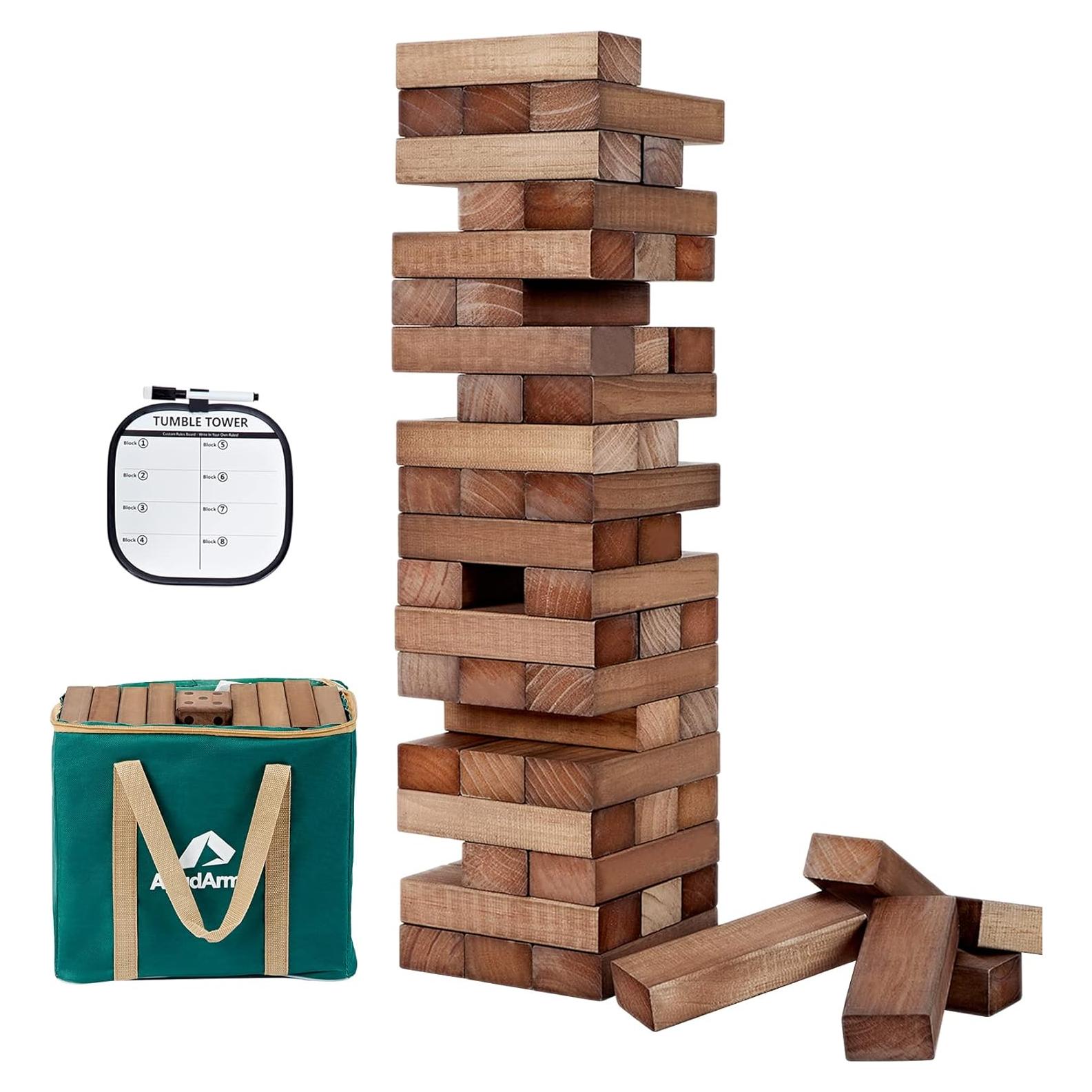 Juego de Torre de Caída Gigante ApudArmis 54 PCS Madera 128 cm