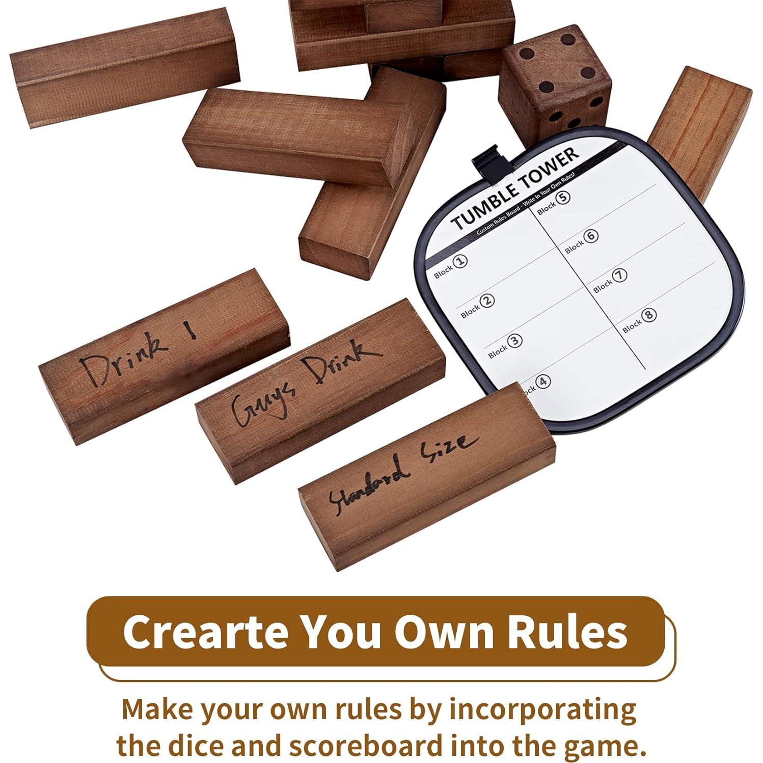 Juego de Torre de Caída Gigante ApudArmis 54 PCS Madera 128 cm