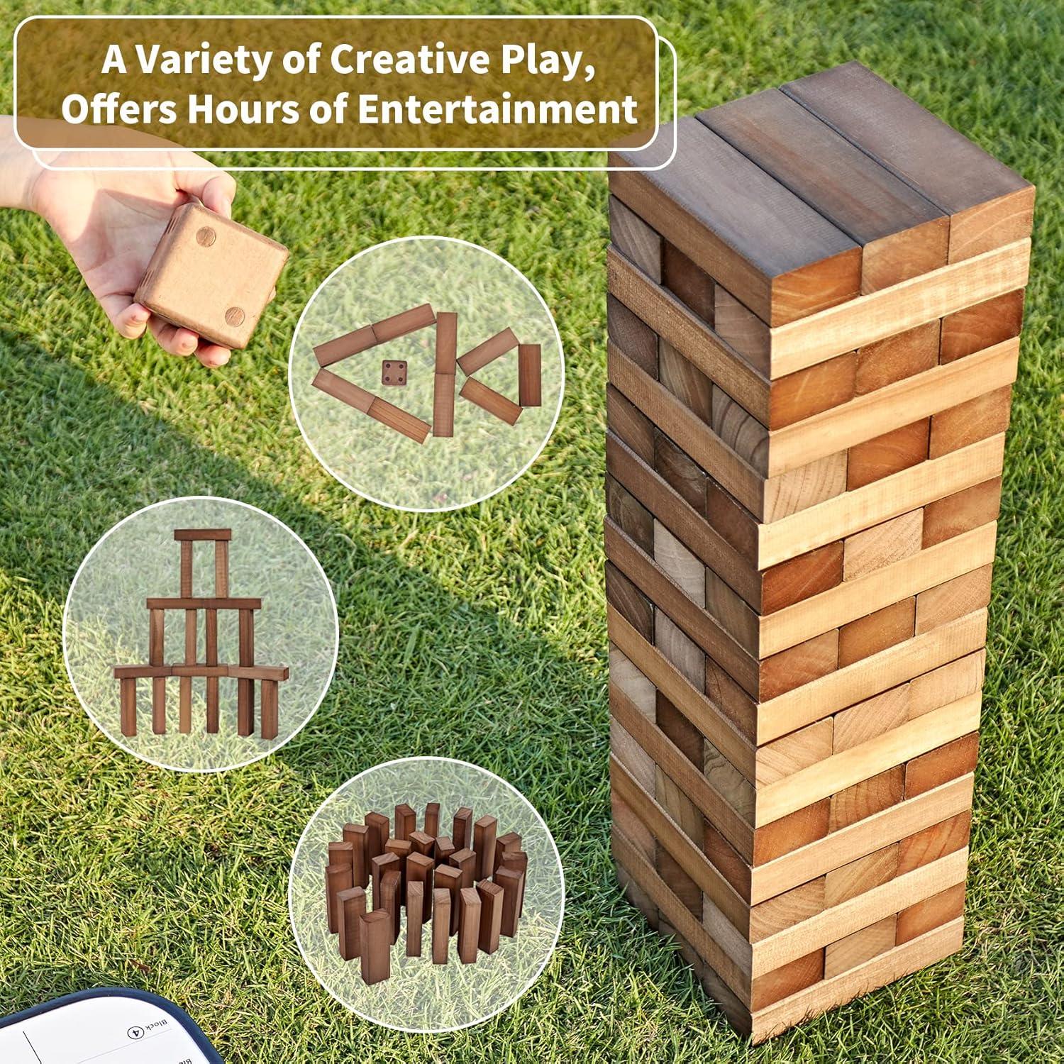 Juego de Torre de Caída Gigante ApudArmis 54 PCS Madera 128 cm